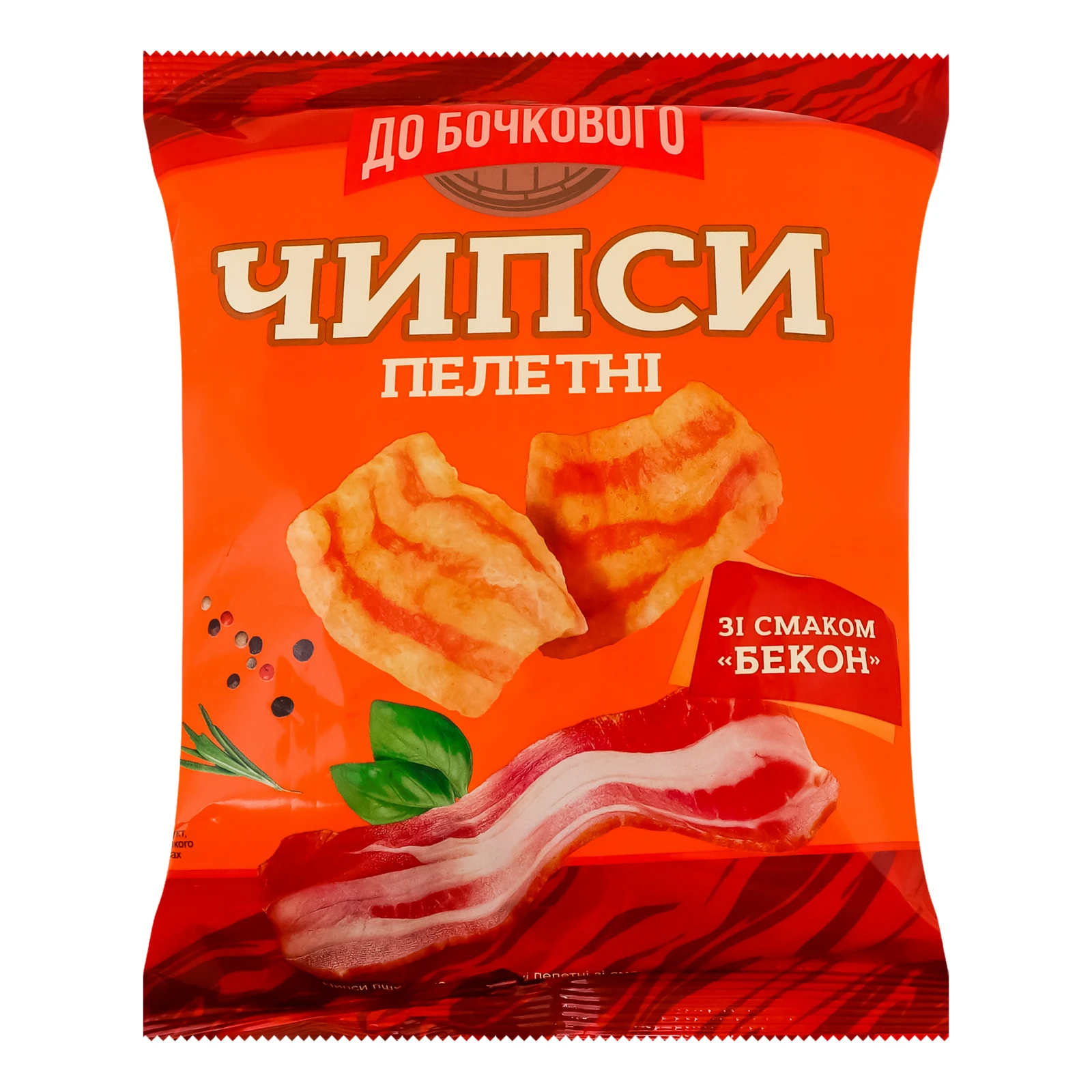 Чипси До Бочкового пшенично-картопляні пелетні зі смаком Бекон 50г