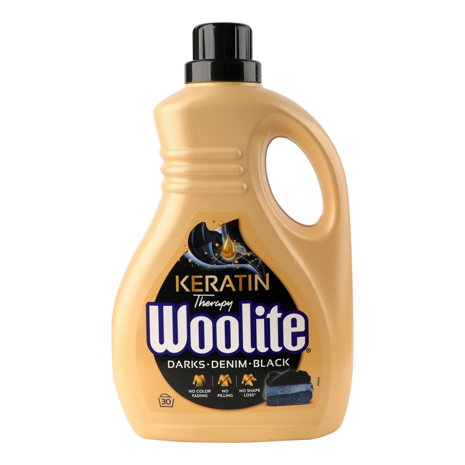 Засіб Woolite 1,8л для прання рідкий для чорних та джинсових тканин keratin therapy Новинка Фото №:1