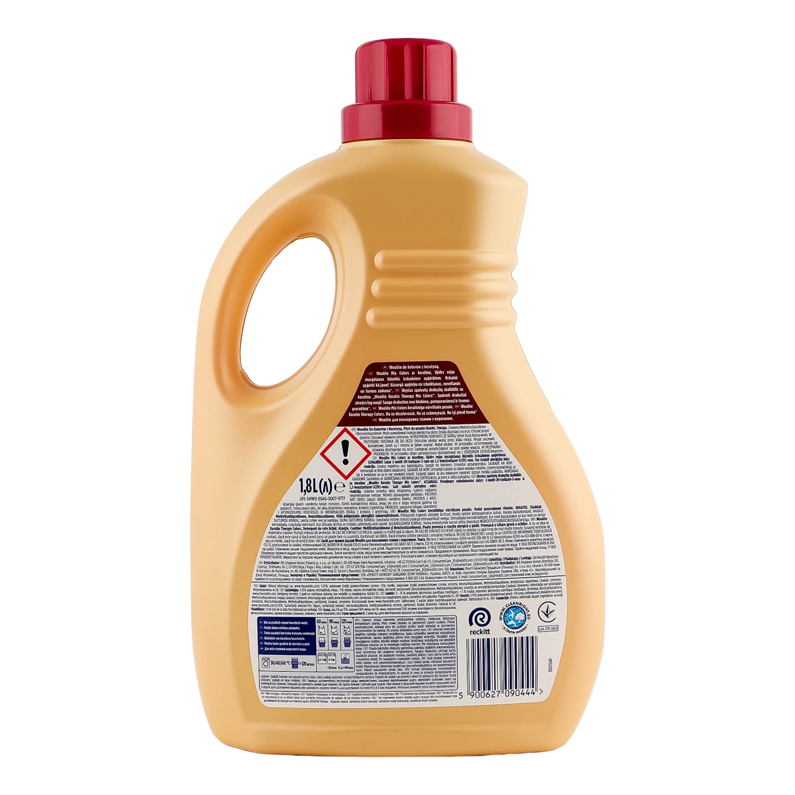 Засіб для прання Woolite Keratin therapy рідкий з кератином для кольорових тканин 1.8л Фото №:2