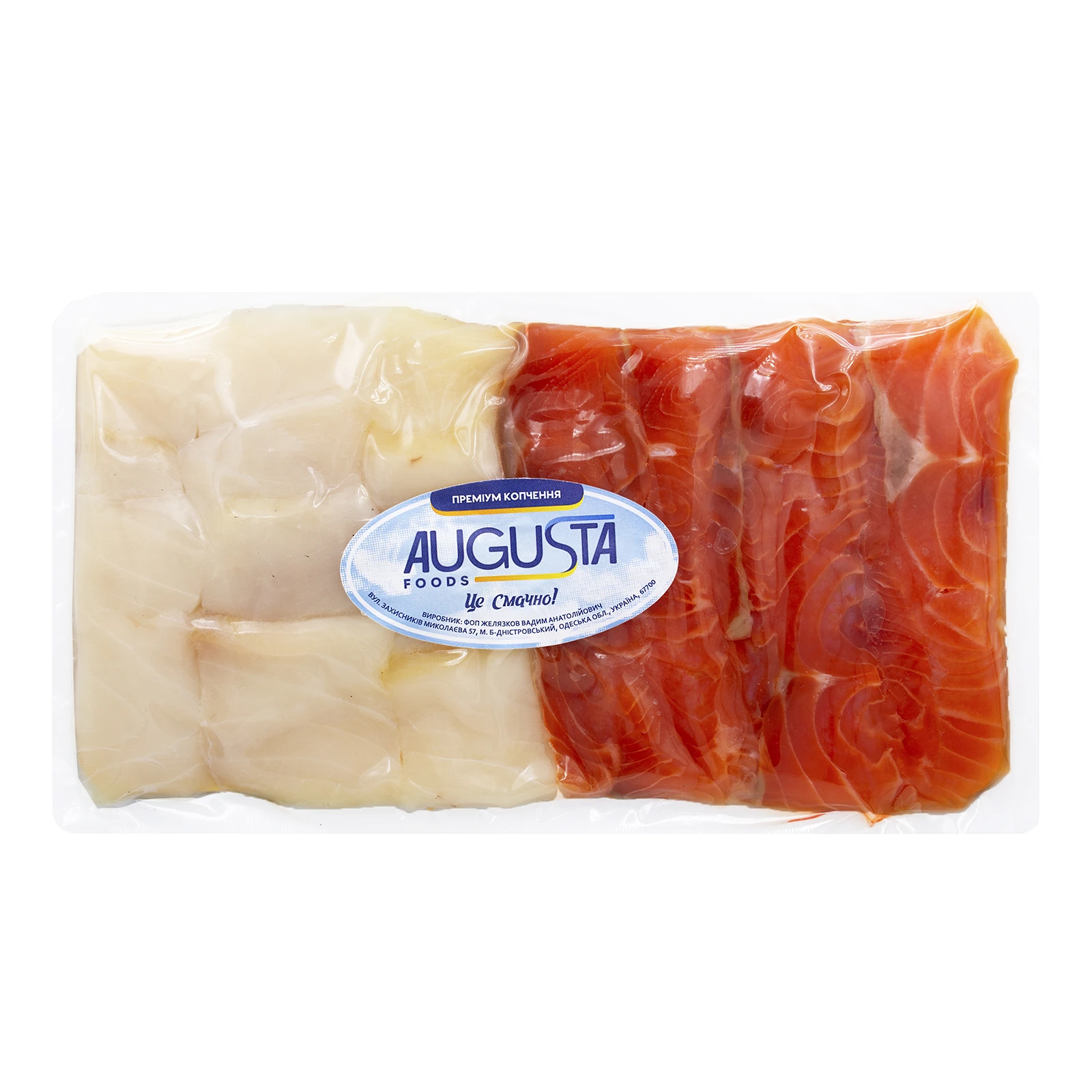 Нарізка рибна Augusta Foods мікс масляна, форель слабосолені холодне копчення Фото №:1
