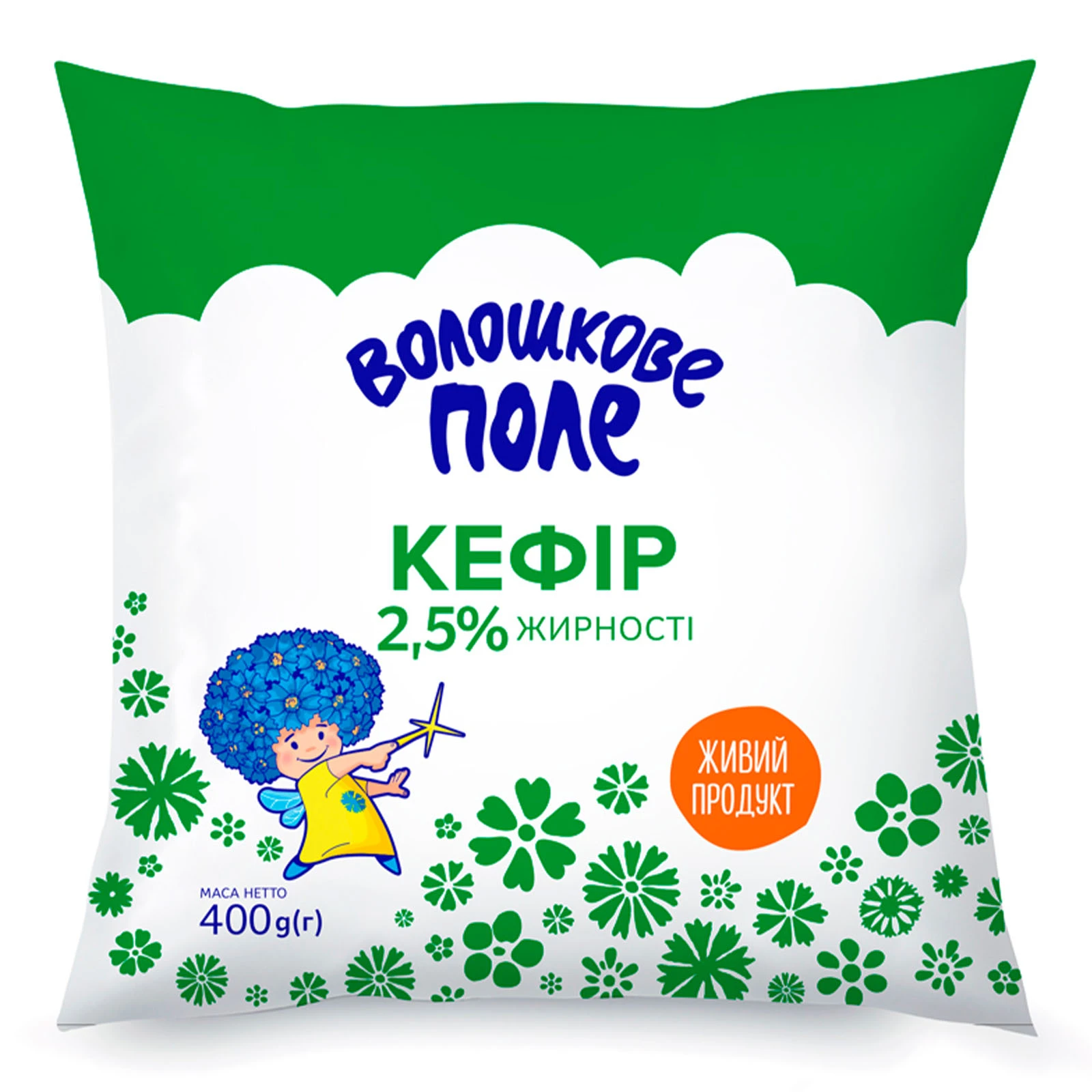 Кефір Волошкове поле 400г 2,5% плівка