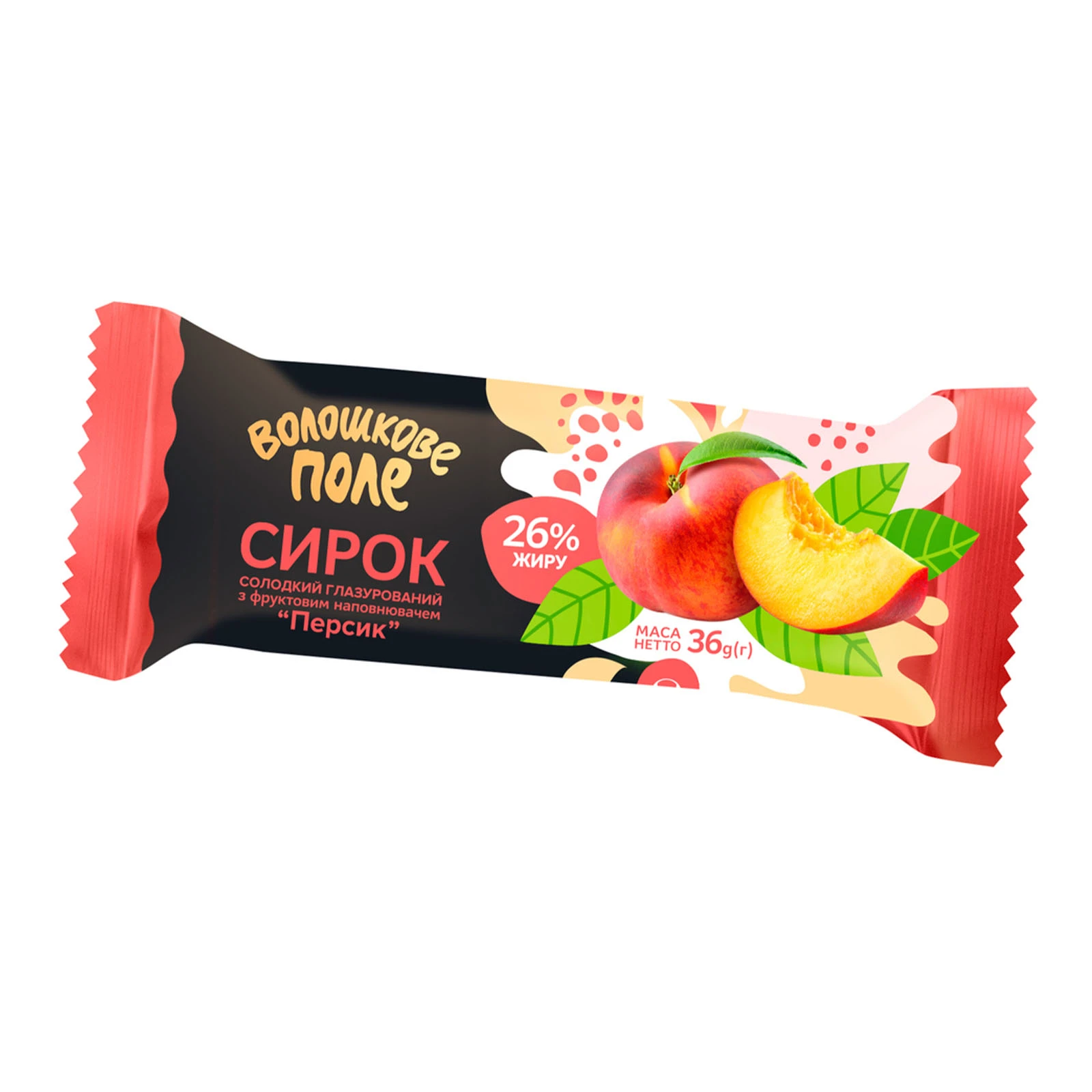 Сирок Волошкове поле 36г 26% в глазурі персик Фото №:1