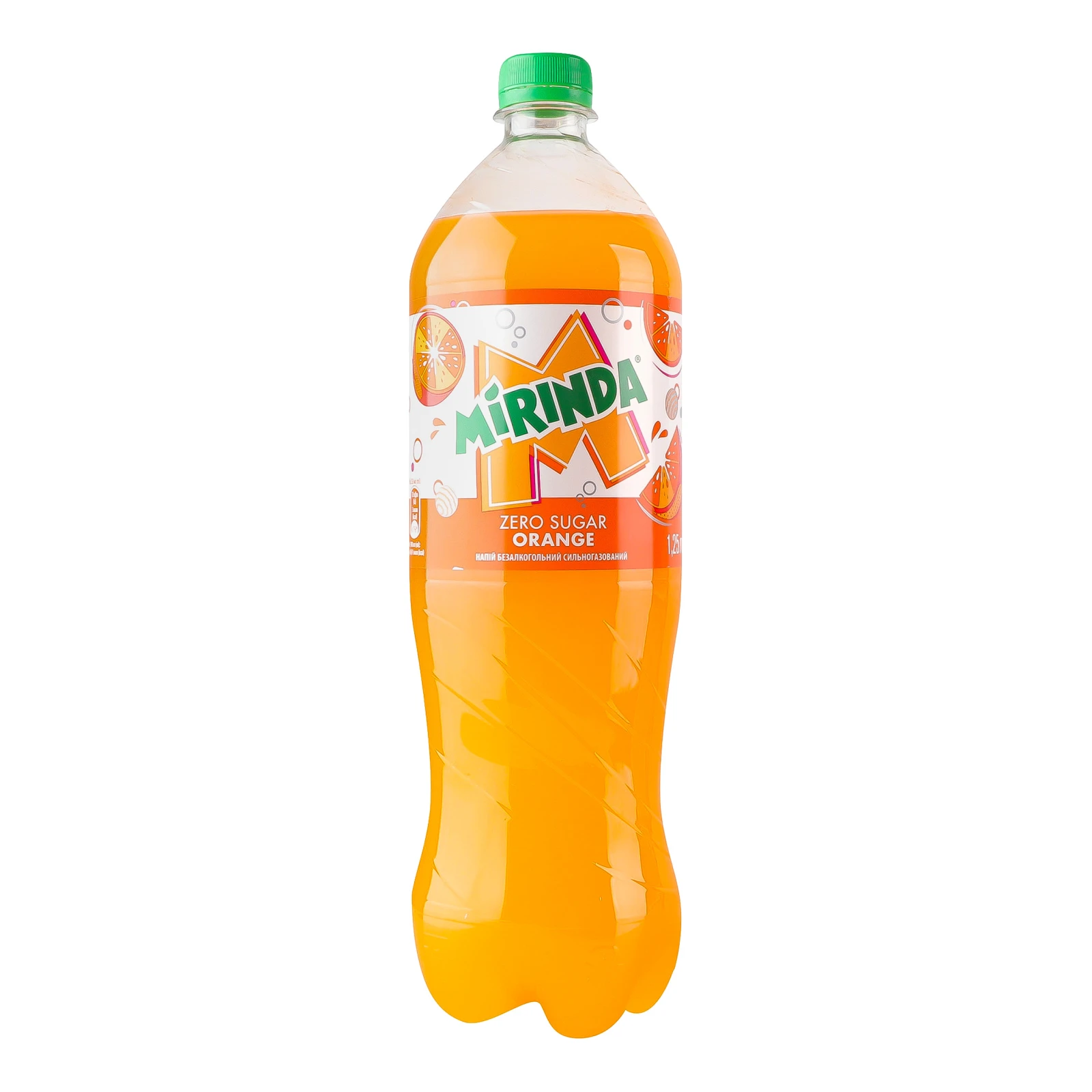 Напій Mirinda Zero sugar Orange безкалорійний сильногазований зі смаком апельсина 1.25л Фото №:1