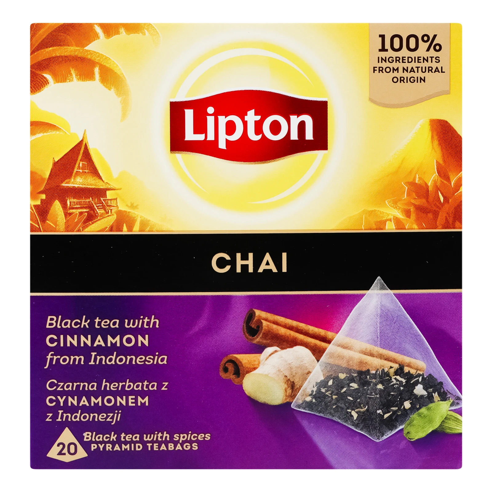 Чай Lipton 20пак чорний Chai зі спеціями Новинка Фото №:1