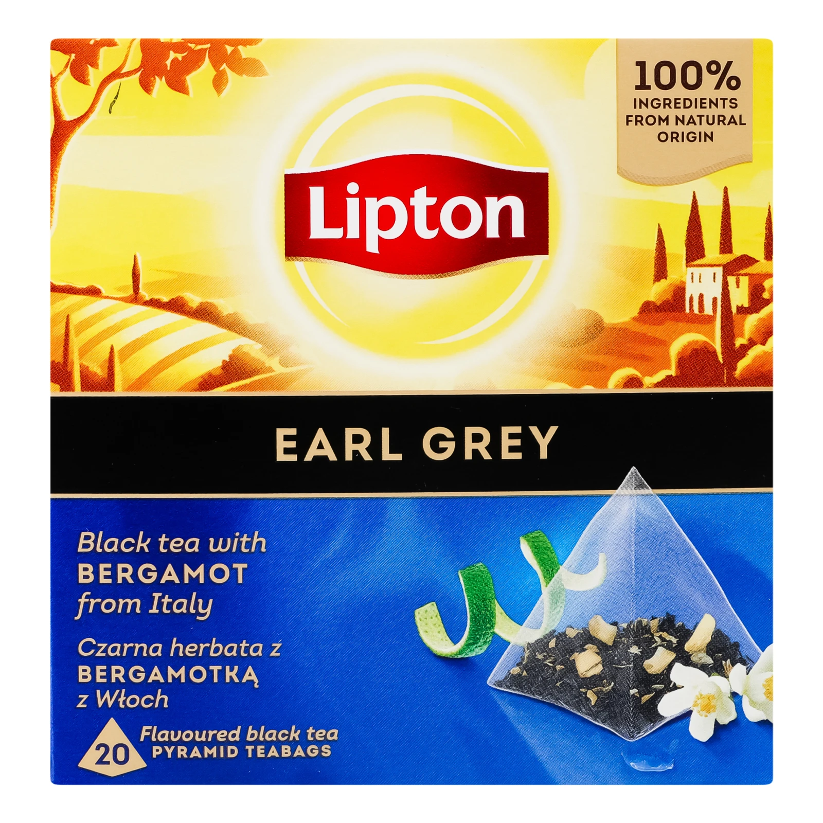 Чай Lipton Earl Grey чорний ароматизований 20шт 32г Фото №:1
