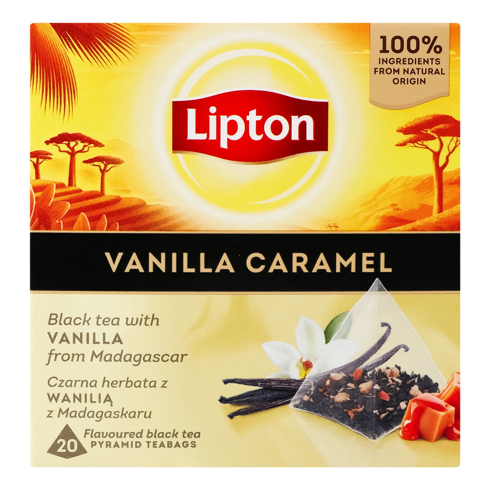 Чай Lipton Vanilla caramel чорний ароматизований 20шт 34г Фото №:1