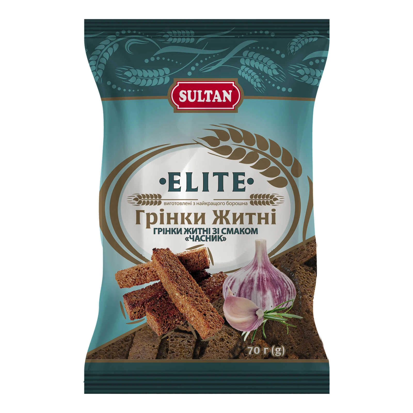 Грінки Sultan Elite житні зі смаком часник 70г