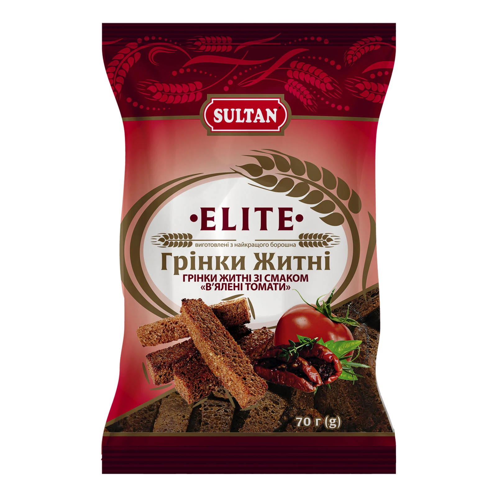 Грінки Sultan Elite житні зі смаком в`ялені томати 70г Фото №:1
