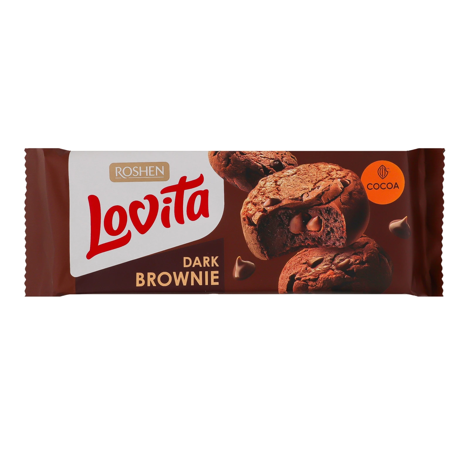 Печиво Roshen Lovita Dark brownie здобне з какао 152г