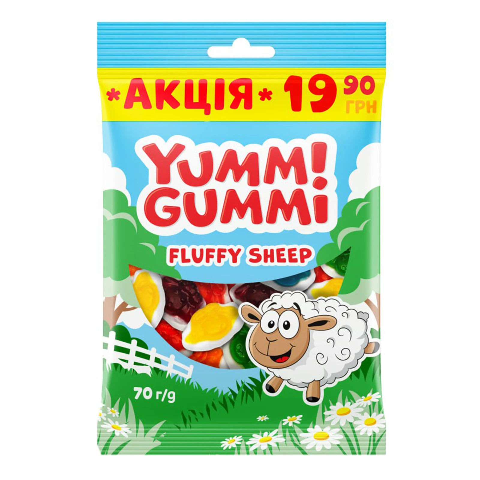 Цукерки желейні Roshen Yummi Gummi  Fluffy sheep 70г Фото навігації №:1