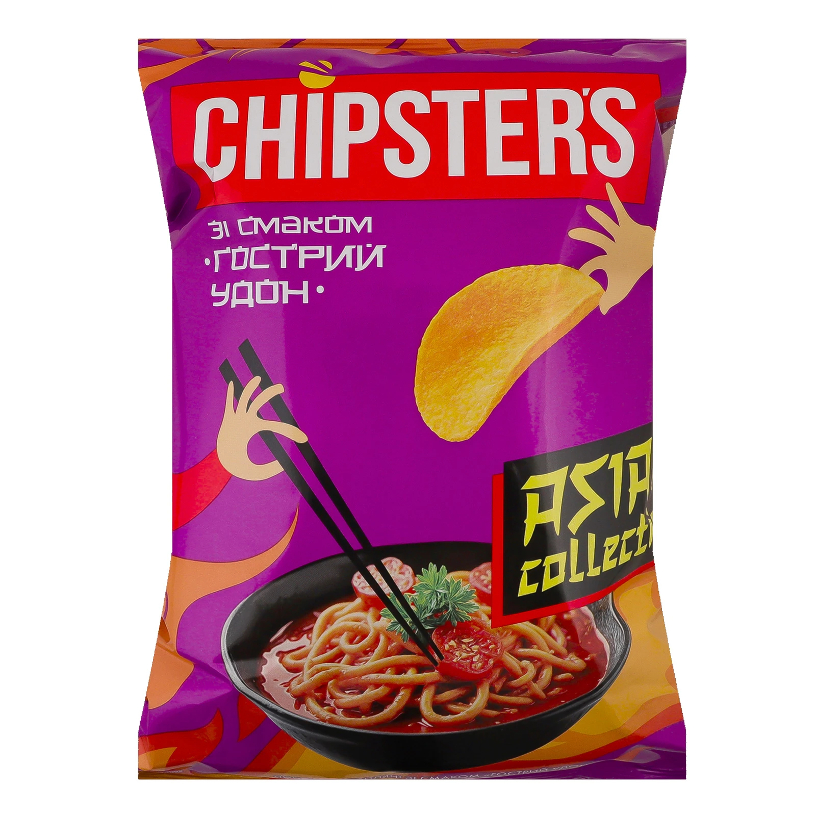 Чипси Chipster's Asian collection картопляні зі смаком Гострий удон 100г Фото №:1