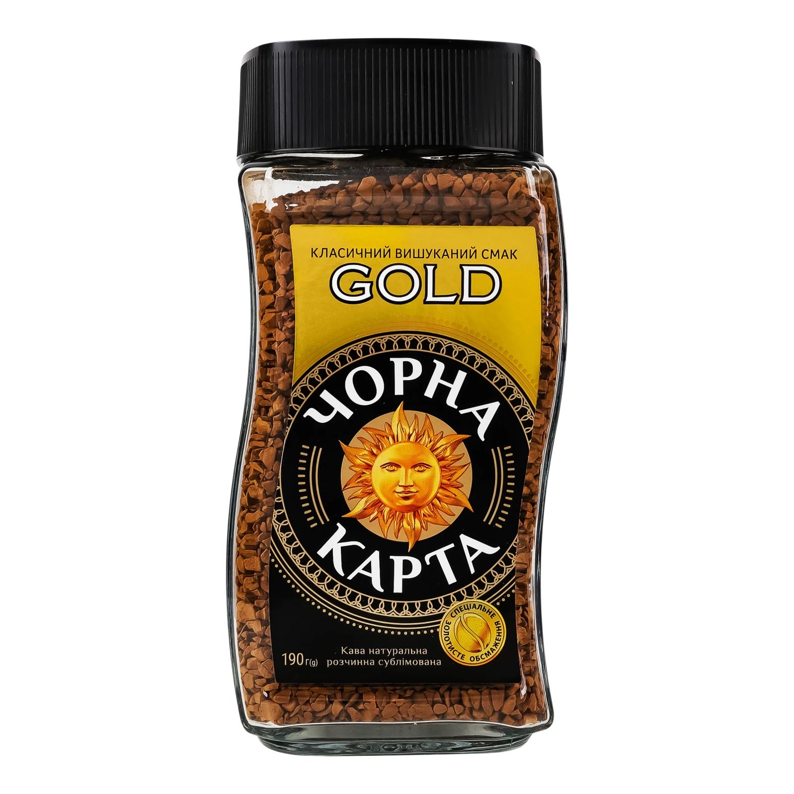 Кава Чорна Карта Gold натуральна розчинна сублімована 190г Фото №:1