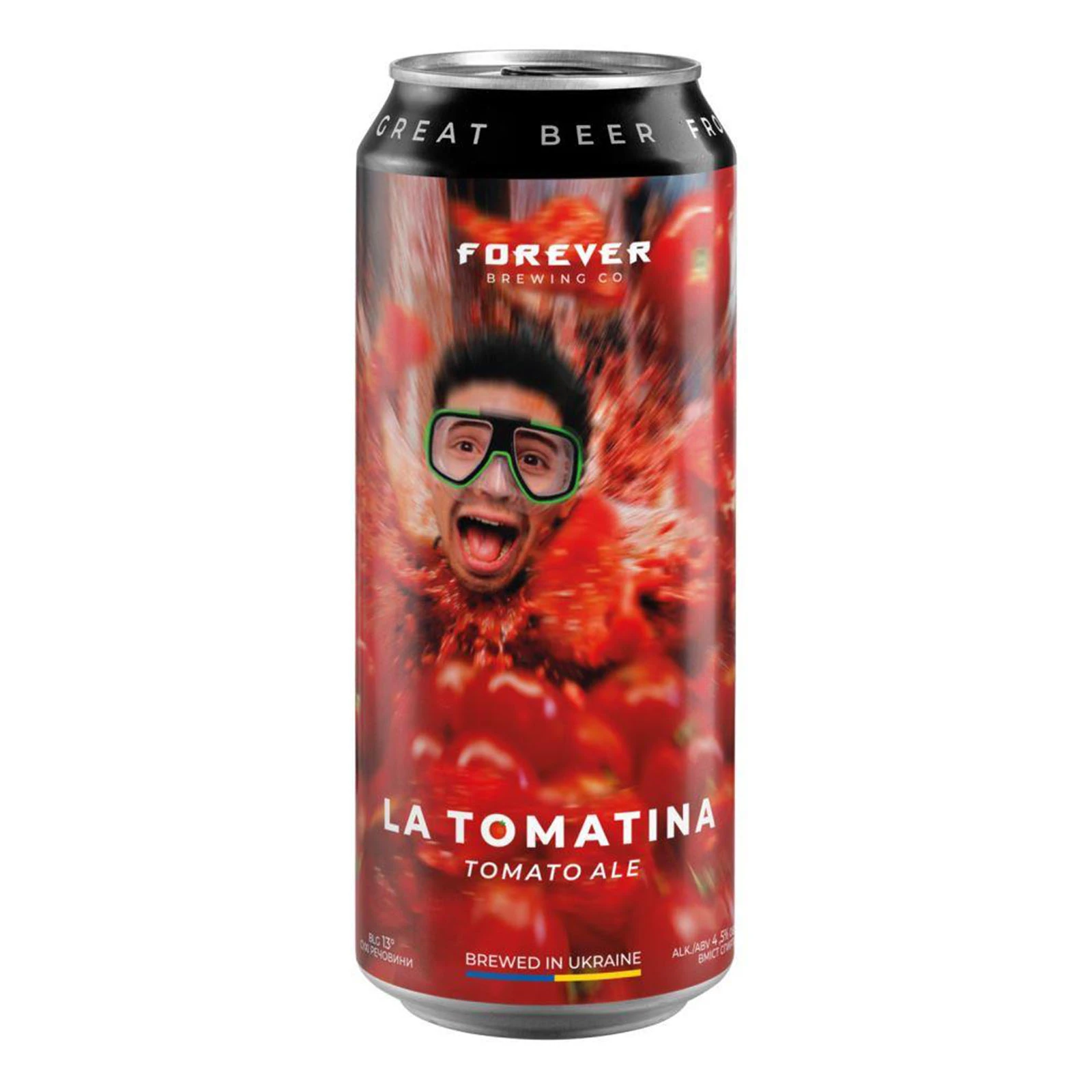Пиво Forever La Tomatina світле нефільтроване 4.5% 0.5л Фото навігації №:1