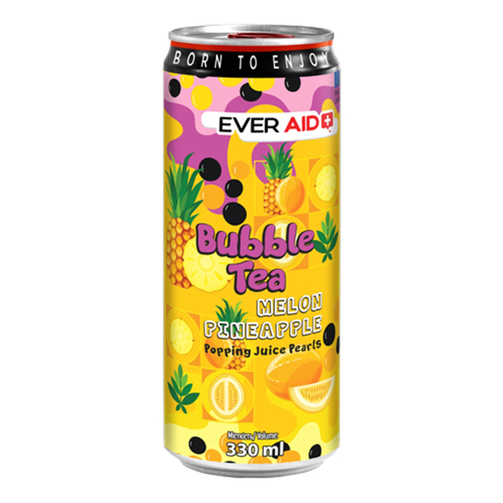 Напій Ever Aid Bubble Tea чайний з фруктовими соками слабогазований Melon-Pineapple 330мл