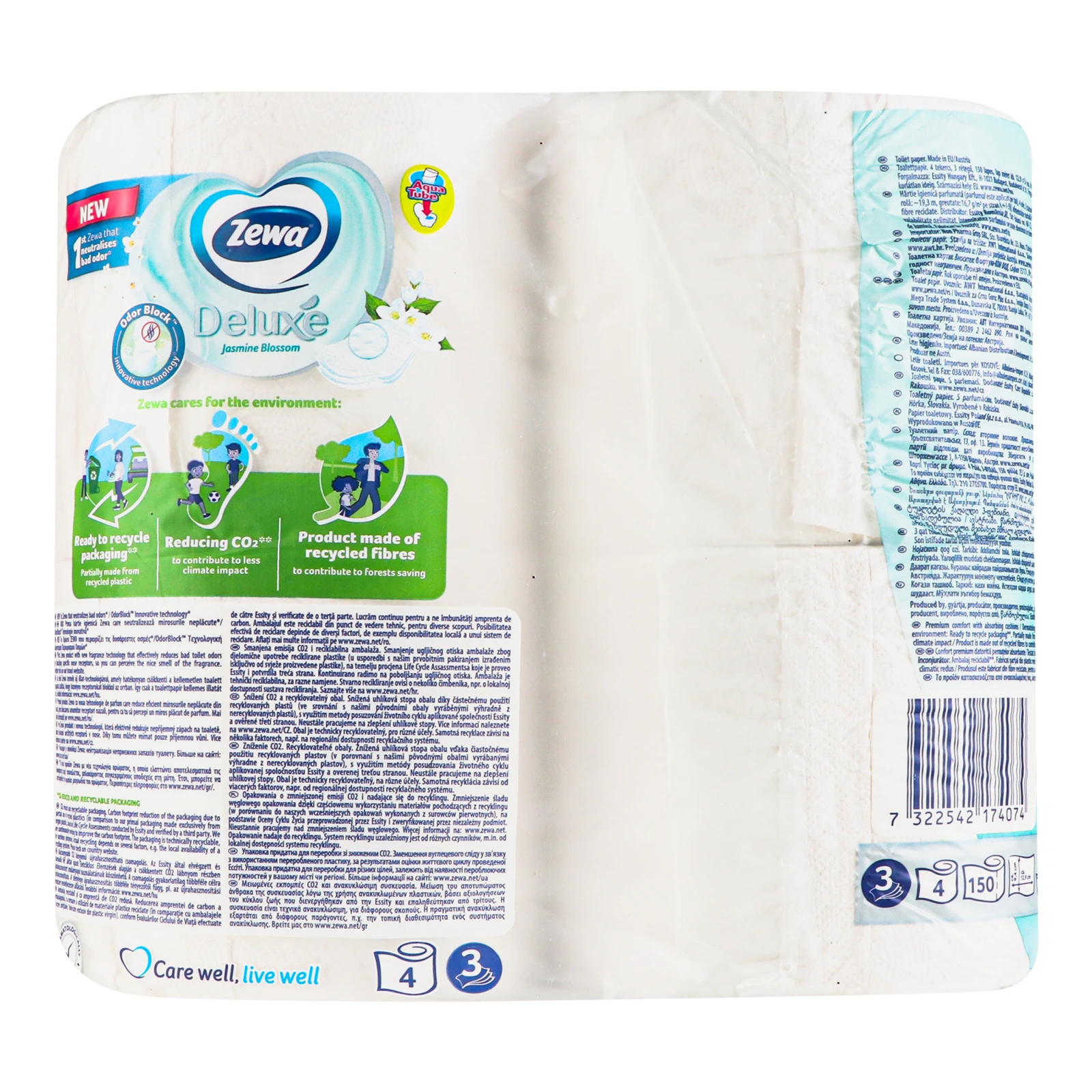 Папір туалетний Zewa Deluxe 3-х шаровий Jasmine Blossom 4шт Фото №:2