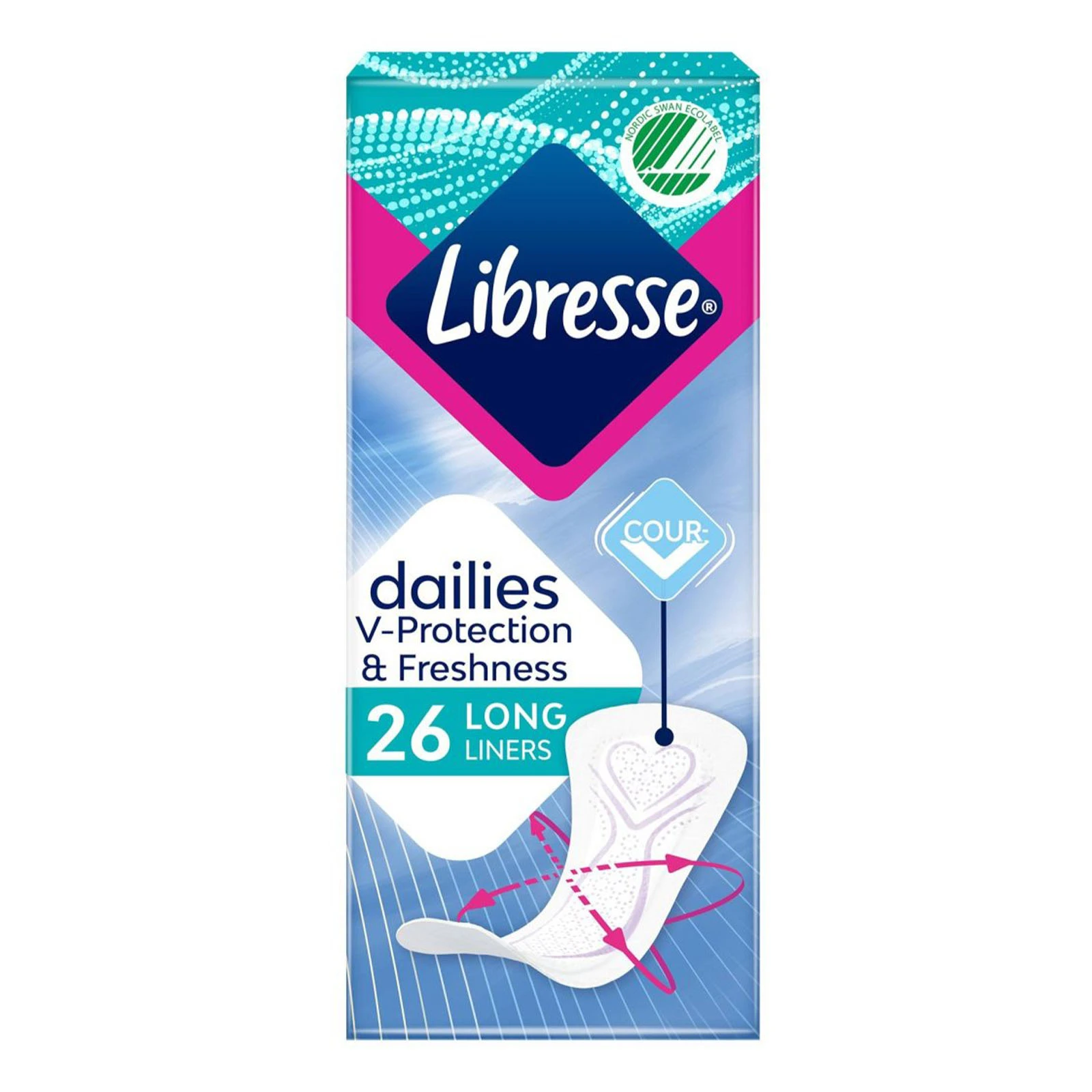 Прокладки щоденні Libresse Dailies Fresh&Protect Long liners 26шт Фото №:2