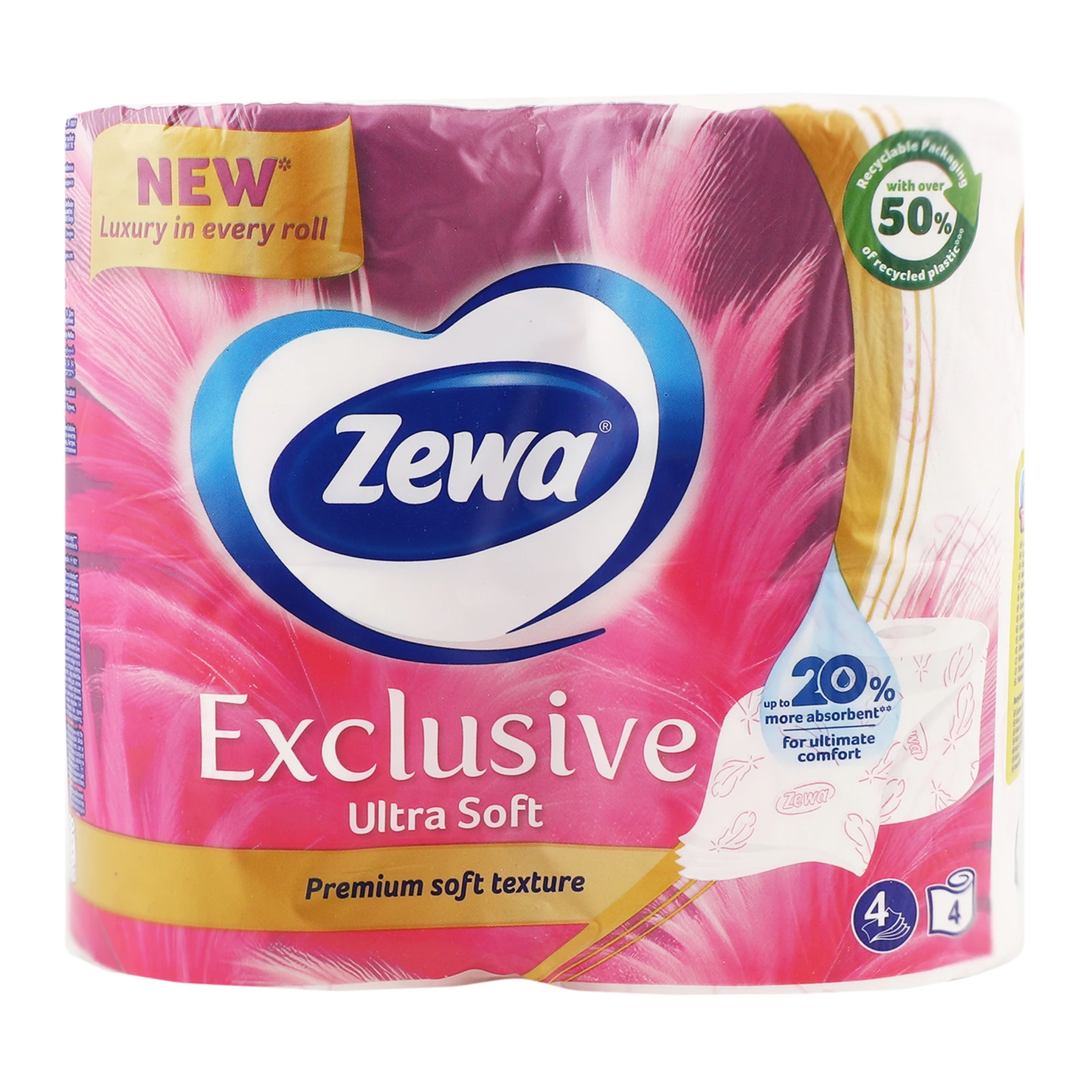 Папір туалетний Zewa Exclusive Ultra Soft 4-х шаровий 4шт Фото №:1