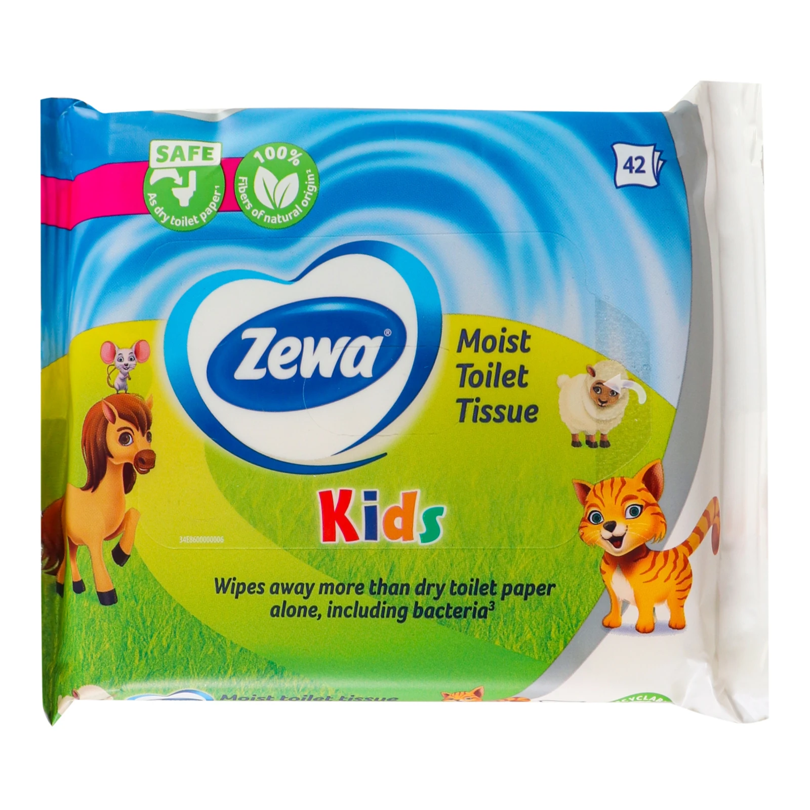 Папір туалетний Zewa Kids вологий 42шт