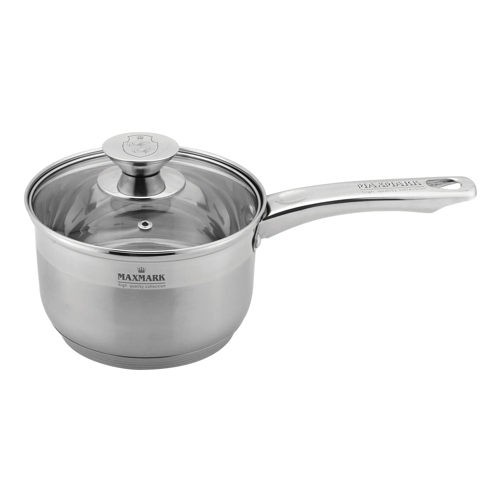 Ківш Maxmark MK-S3701 з кришкою 1,5л нерж.сталь/скло Фото №:1