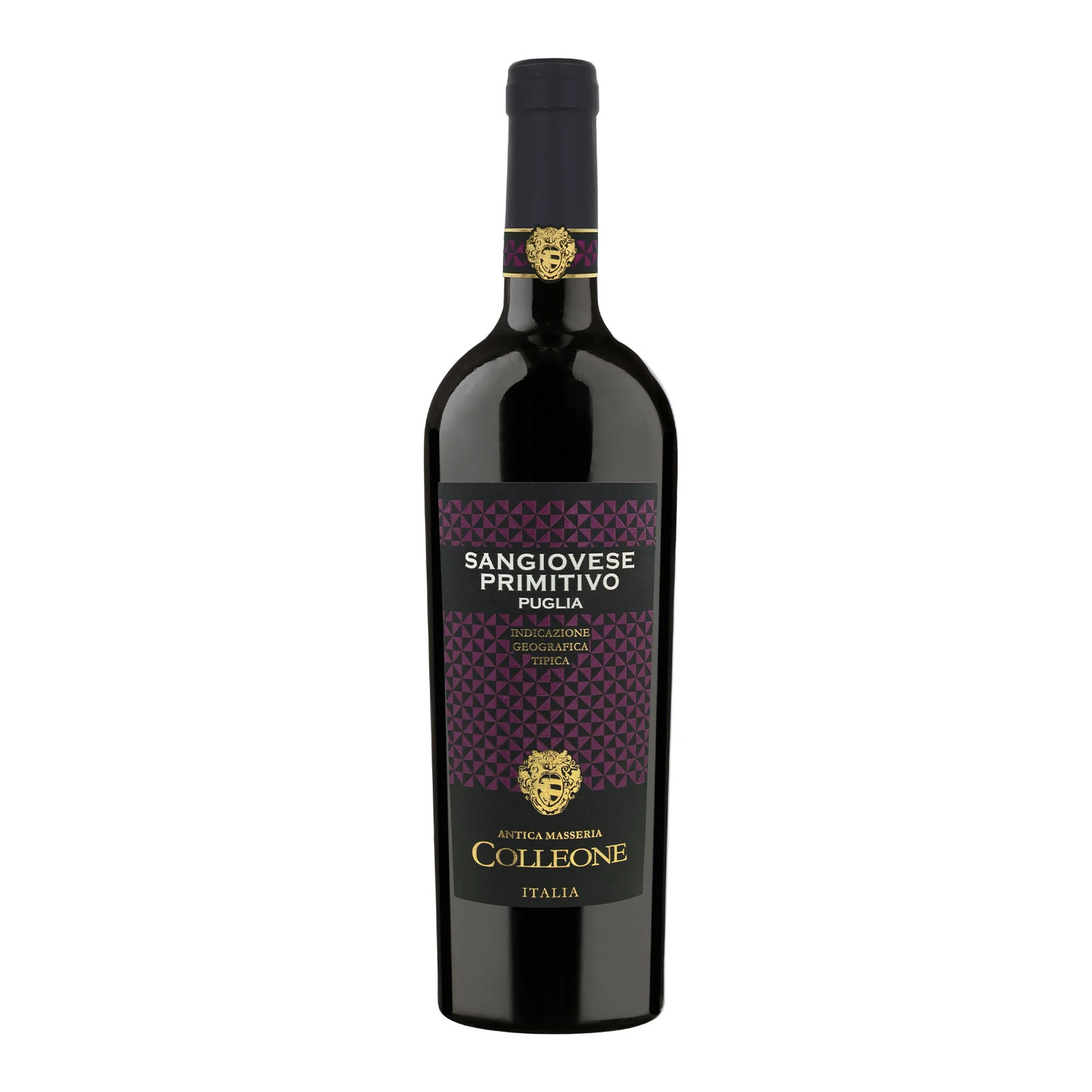 Вино Antica Masseria Colleone Sangiovese Primitivo Puglia IGT червоне сухе 13.5% 0.75л Фото №:1