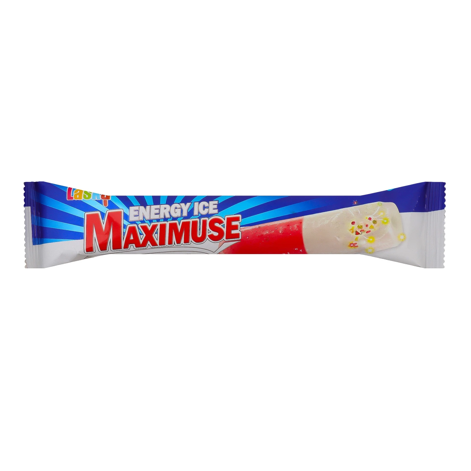 Морозиво Laska Maximuse Energy ice лід зі смаками Енергетичний напій, Лісові ягоди та вибуховою карамеллю 95г Фото №:1