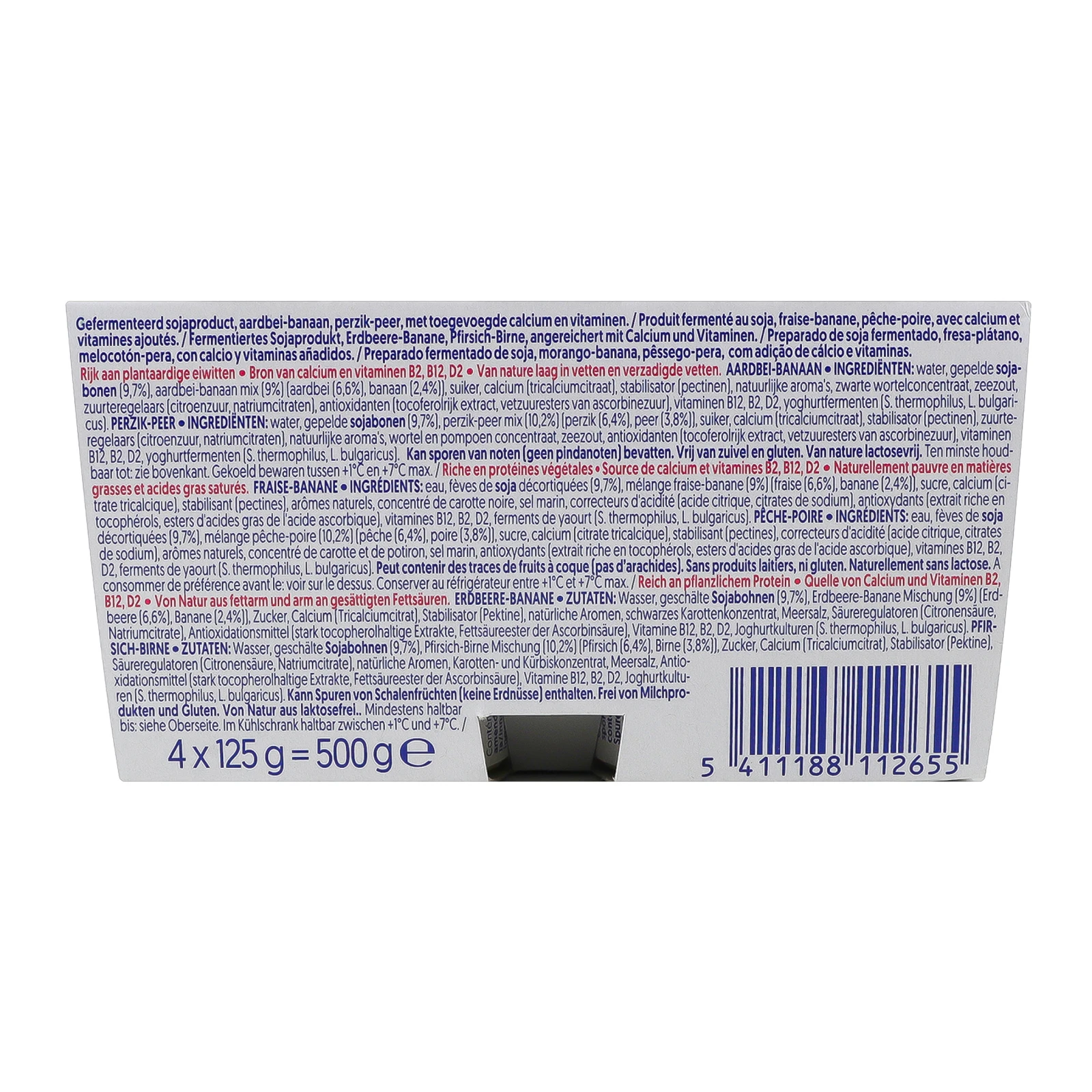 Продукт соєвий Alpro Полуниця-банан, Персик-груша ферментований 4*125г Фото №:2