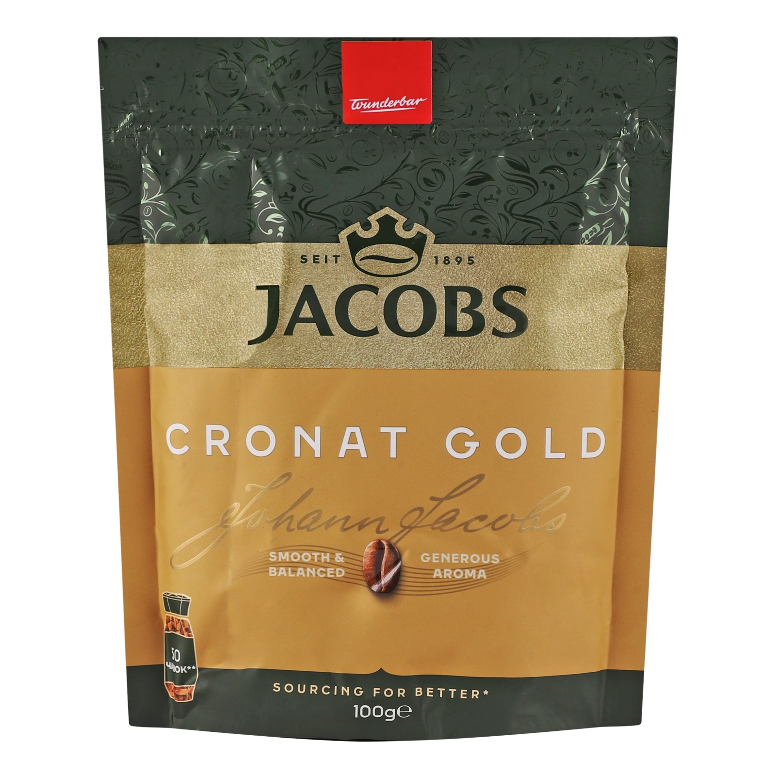 Кава Jacobs Cronat Gold розчинна сублімована 100г Фото №:1