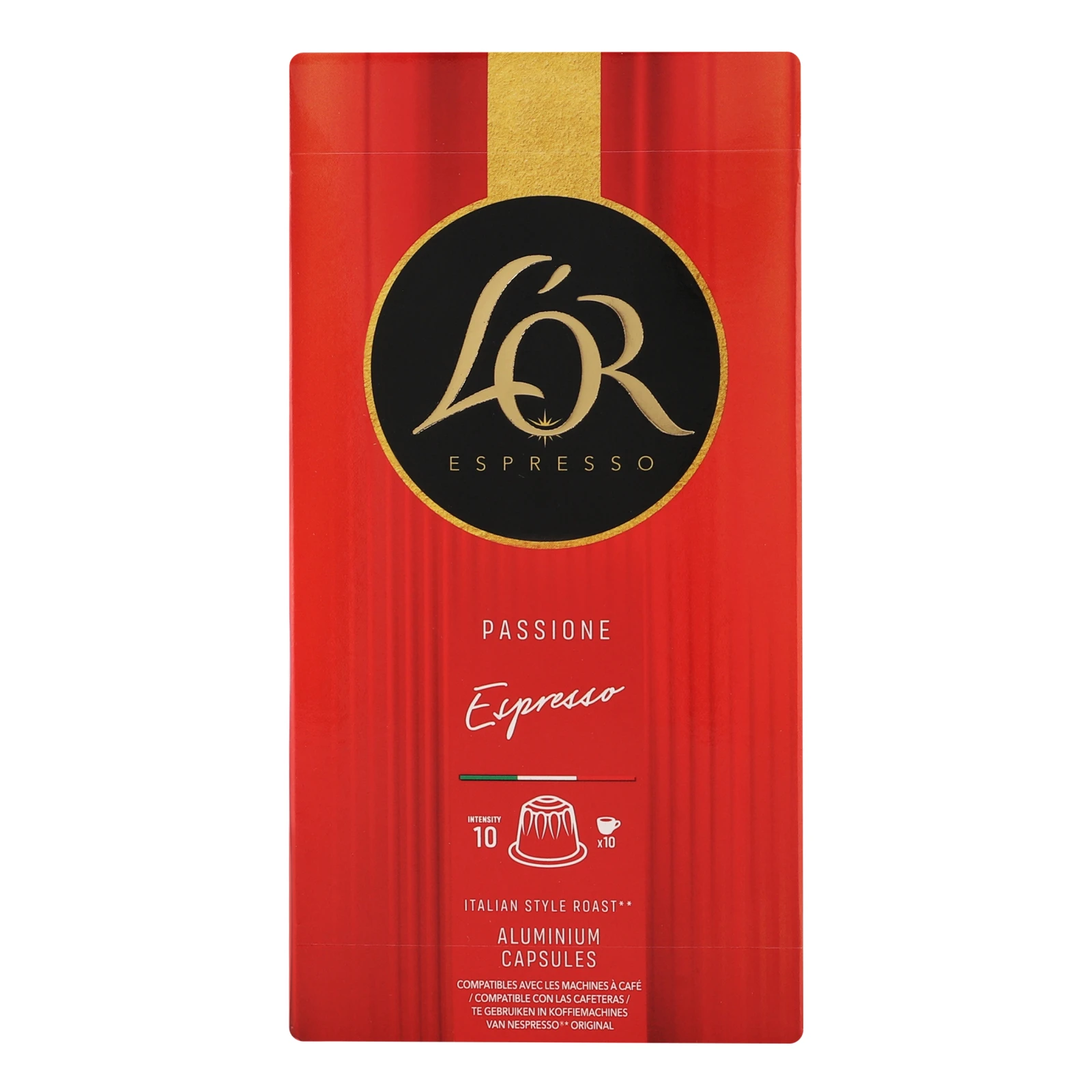 Кава L’OR Passione rossa Maranello Espresso натуральна смажена мелена в капсулах 52г Фото №:1