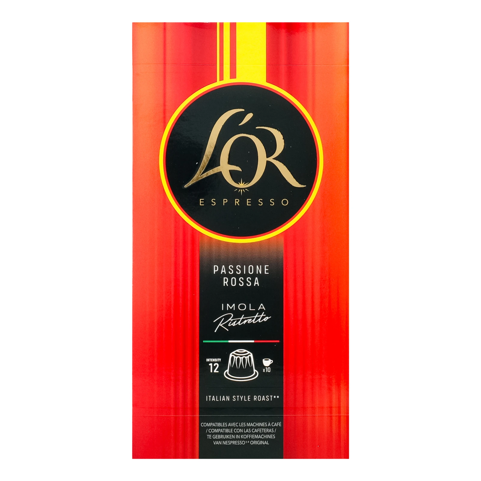 Кава L’OR Passione rossa Imola Ristretto натуральна смажена мелена в капсулах 52г Фото №:1