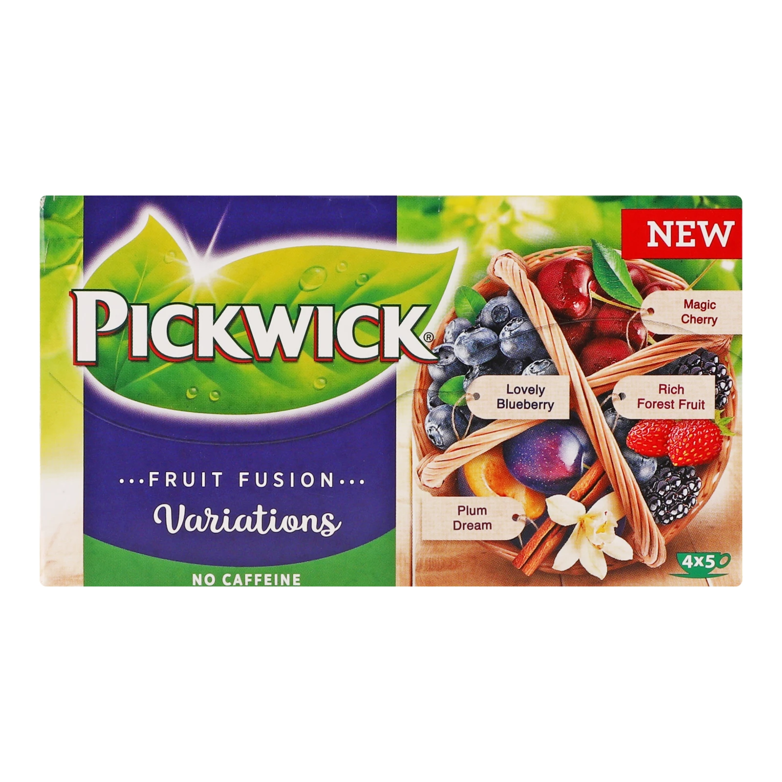 Чай Pickwick Fruit fusion Variations асорті фруктово-трав'яний зі шматочками фруктів та спеція 20шт