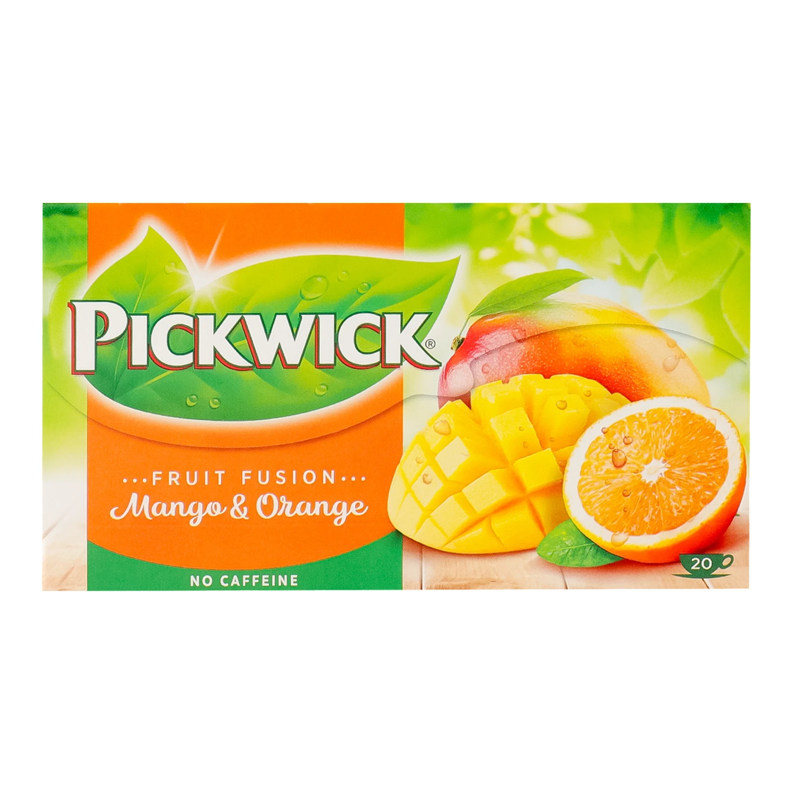 Чай Pickwick Fruit fusion Mango&Orange фруктово-трав'яний зі шматочками манго та цедрою апельсина 20*1.75г Фото №:1