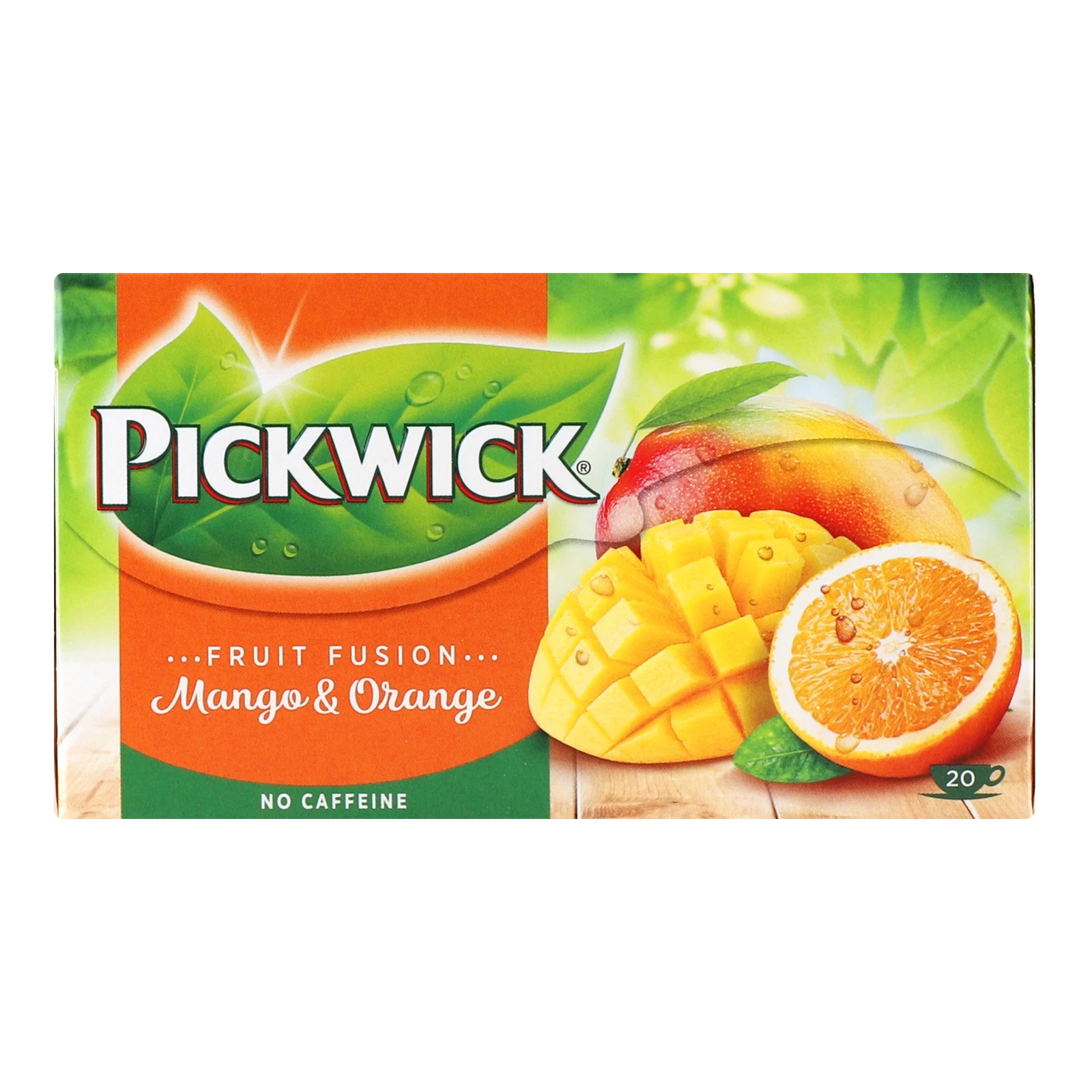 Чай Pickwick Fruit fusion Mango&Orange фруктово-трав'яний зі шматочками манго та цедрою апельсина 20*1.75г Фото №:1