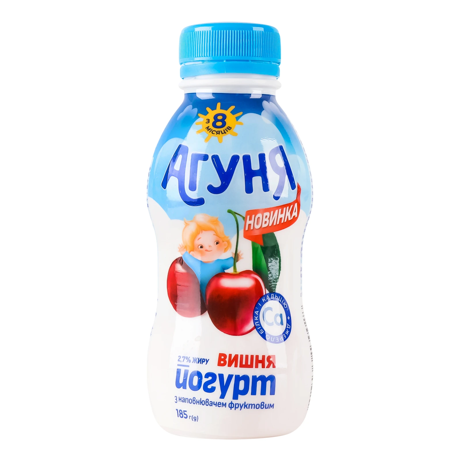 Йогурт Агуня Вишня для дітей від 8-ми місяців 2.7% 185г Фото №:1