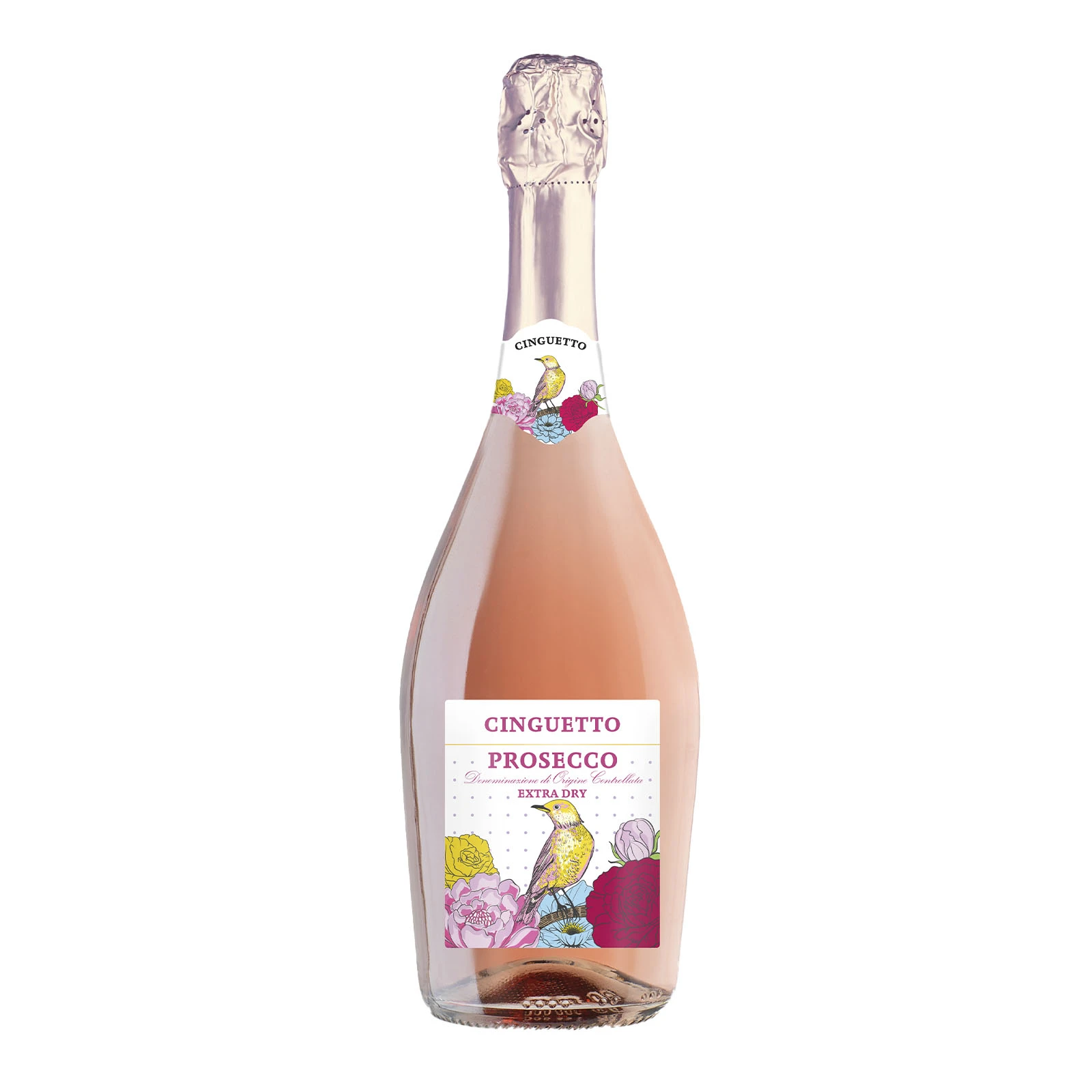 Вино ігристе Cinguetto Prosecco Rose DOC рожеве екстра сухе 11% 0.75л