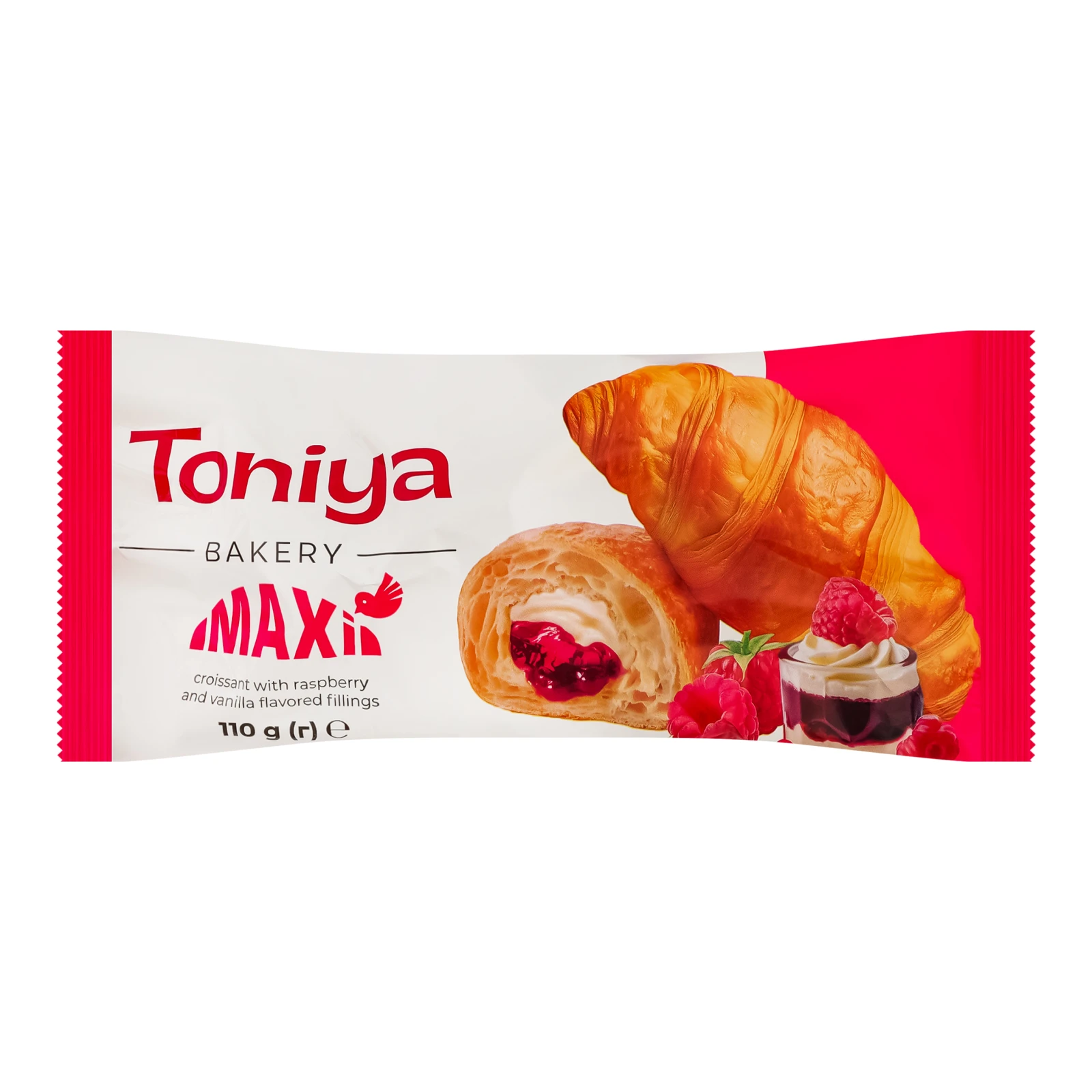 Круасан Toniya Maxi з наповнювачами зі смаком малини та ванілі 110г Фото №:1