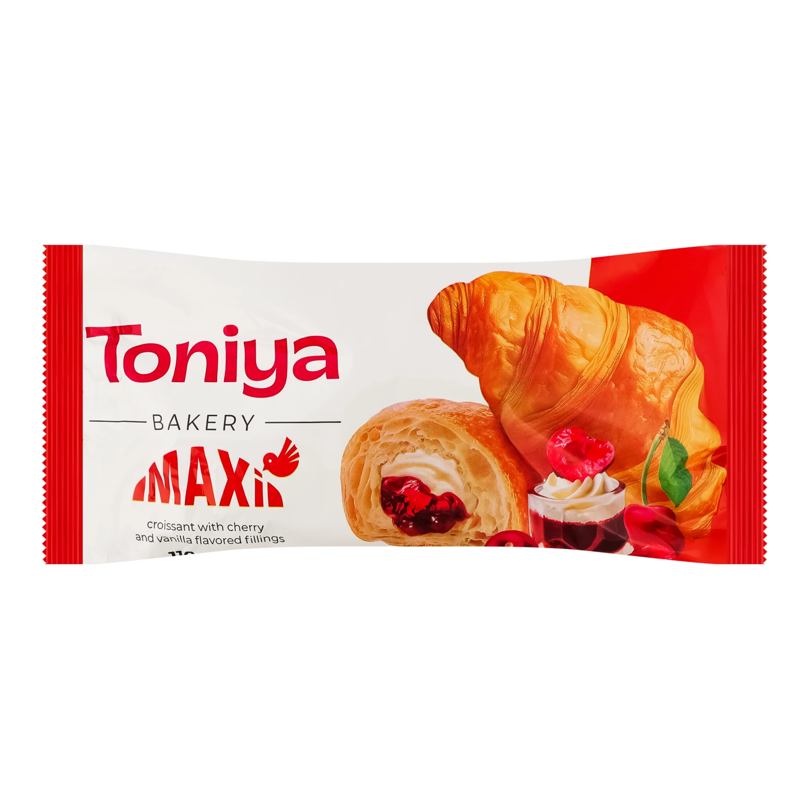 Круасан Toniya Maxi з наповнювачами зі смаком вишні та ванілі 110г Фото №:1