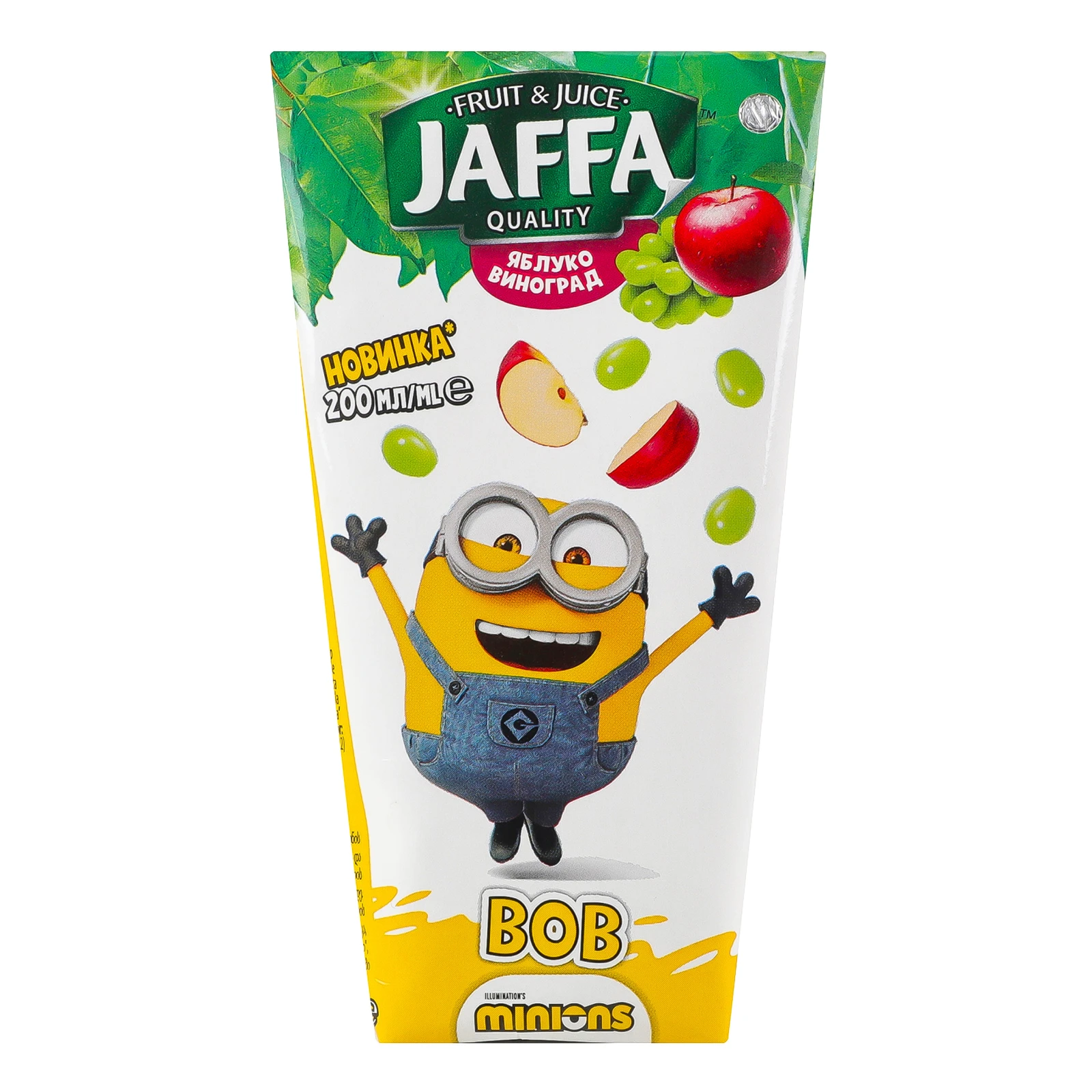 Нектар Jaffa Minions Bob освітлений пастеризований Яблуко-виноград 200мл Фото №:1