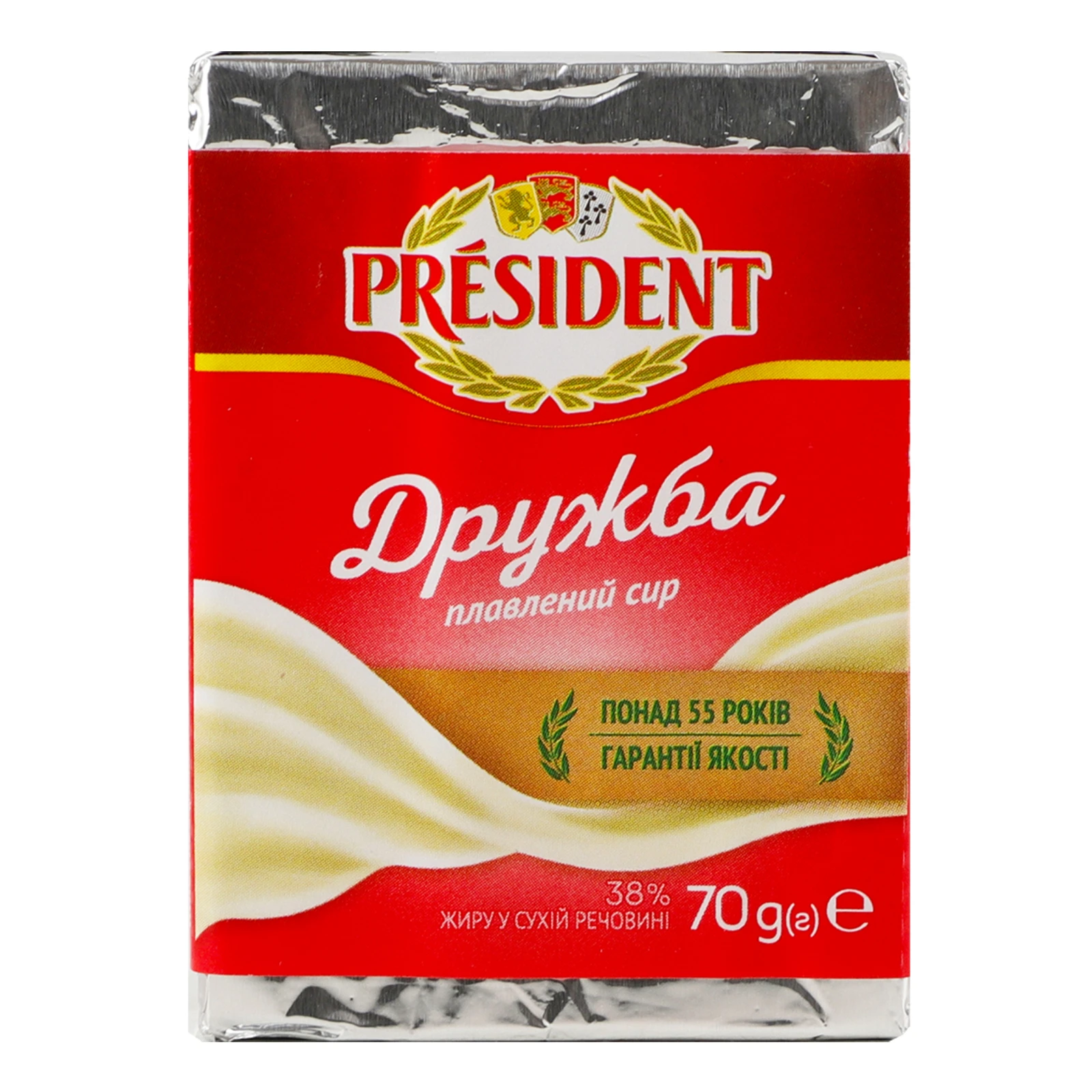 Сир плавлений President Дружба 38% 70г Фото №:1