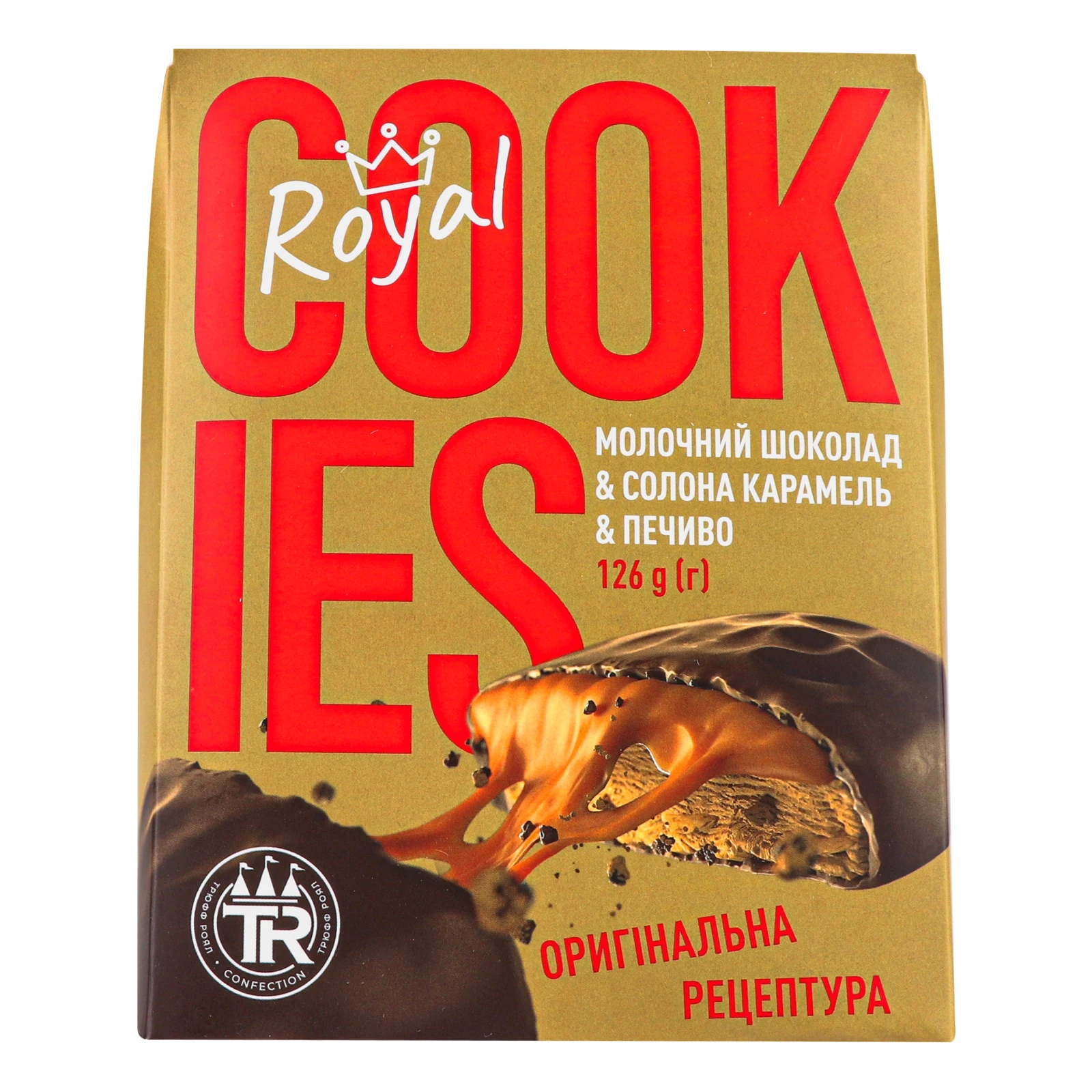 Печиво Truff Royal з солоною карамеллю, глазуроване молочним шоколадом 126г Фото №:1