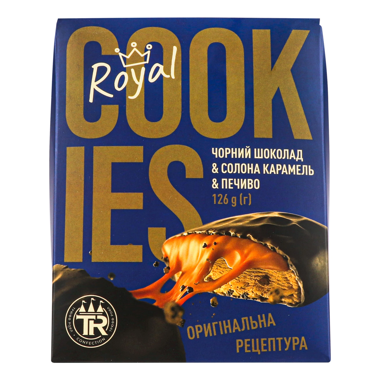 Печиво Truff Royal з солоною карамеллю, глазуроване чорним шоколадом 126г Фото №:1