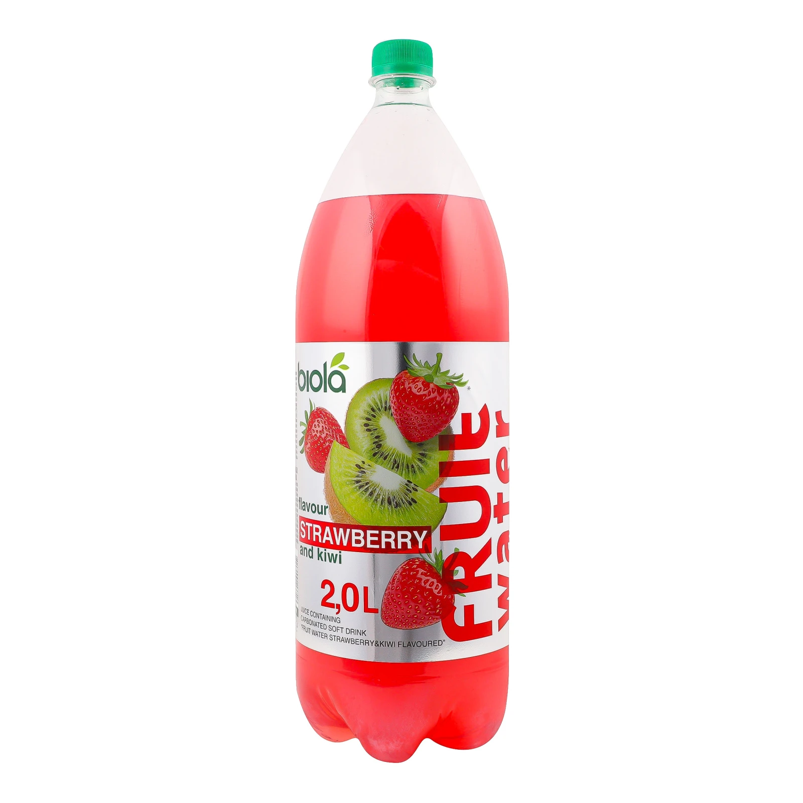 Напій Biola Fruit water соковмісний сильногазований Полуниця-ківі 2л