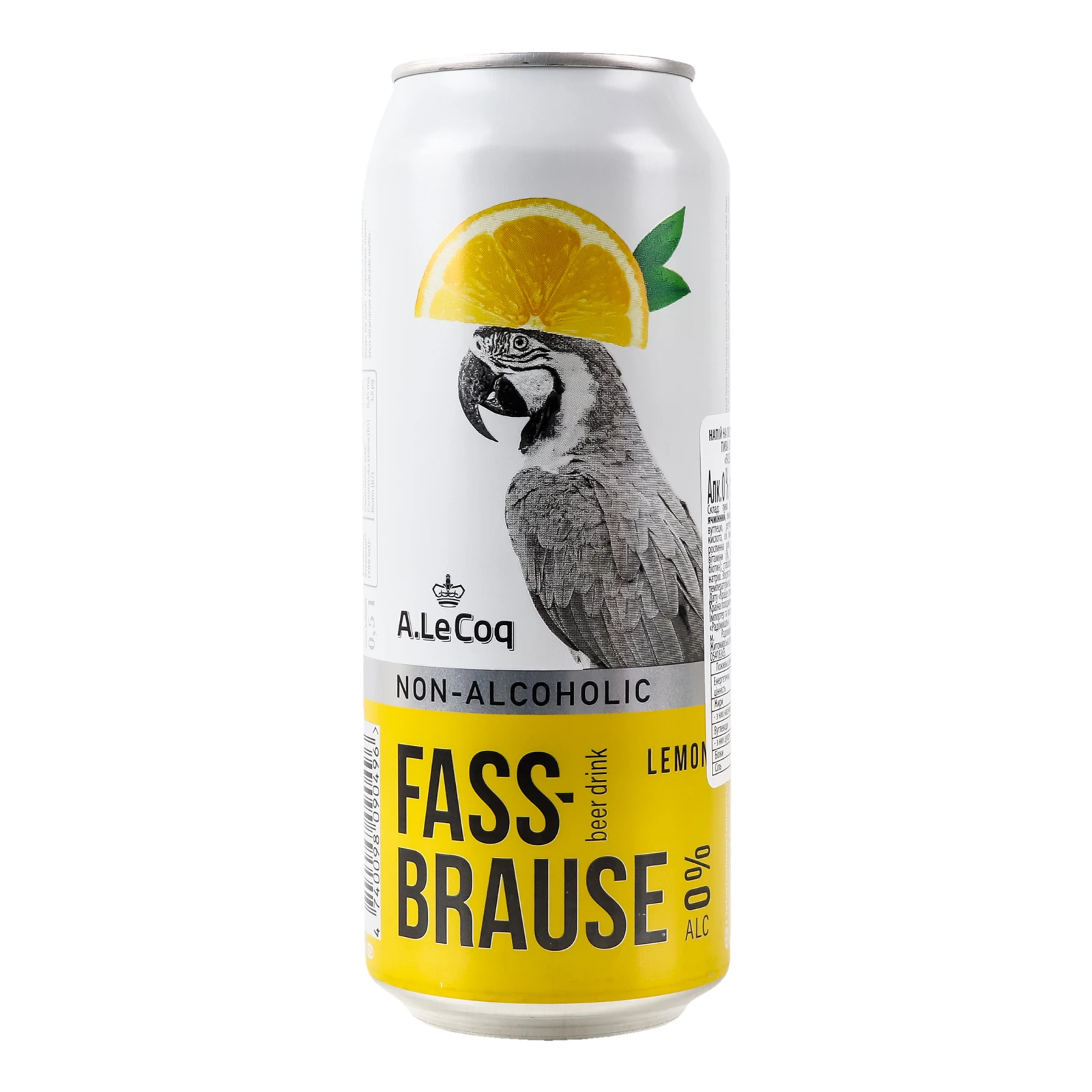 Напій A. Le Coq Fassbrause на основі безалкогольного пива сильногазований Lemon 0% 0.5л Фото №:1