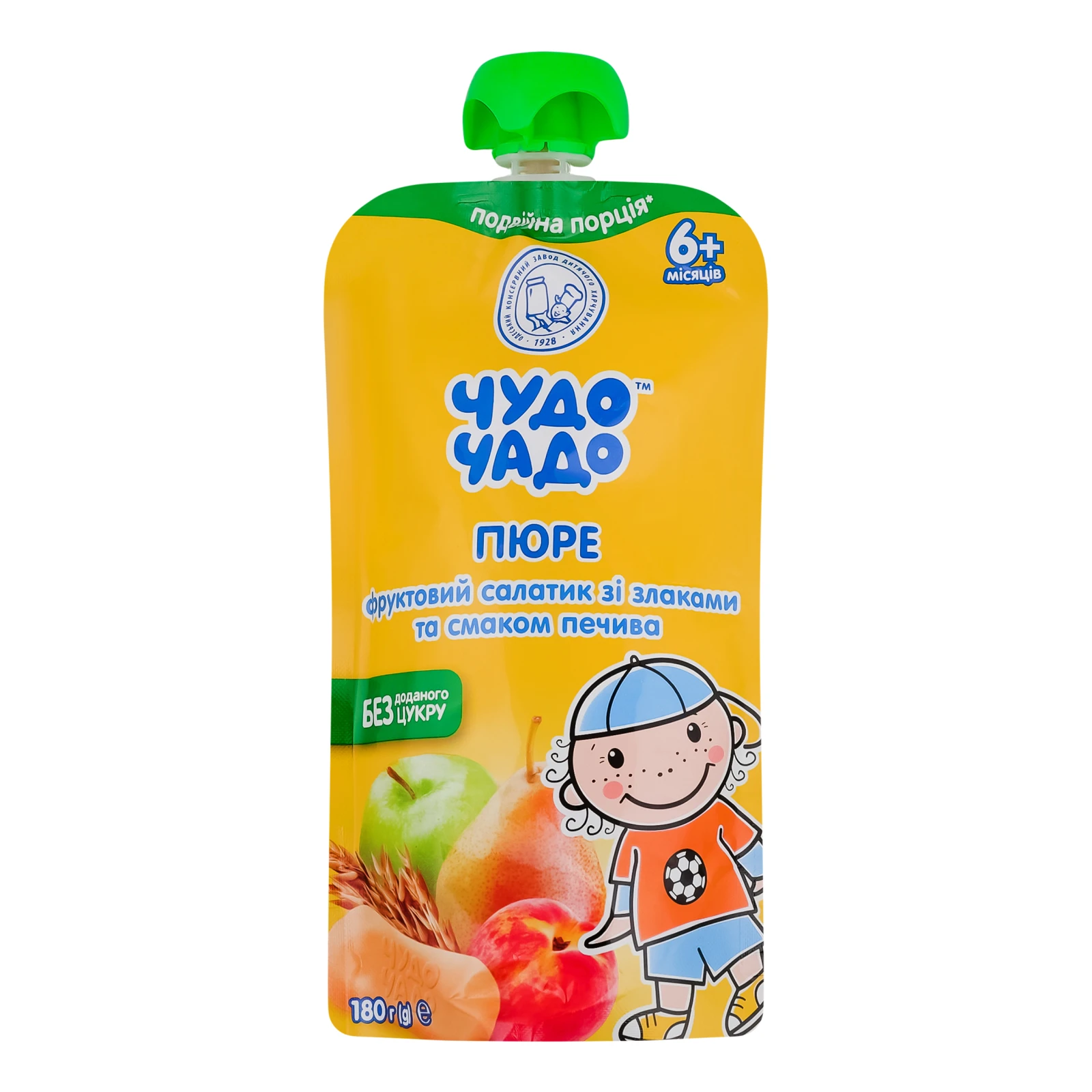 Пюре Чудо-Чадо фруктовий салатик зі злаками та смаком печива для дітей від 6-ти місяців 180г Фото №:1