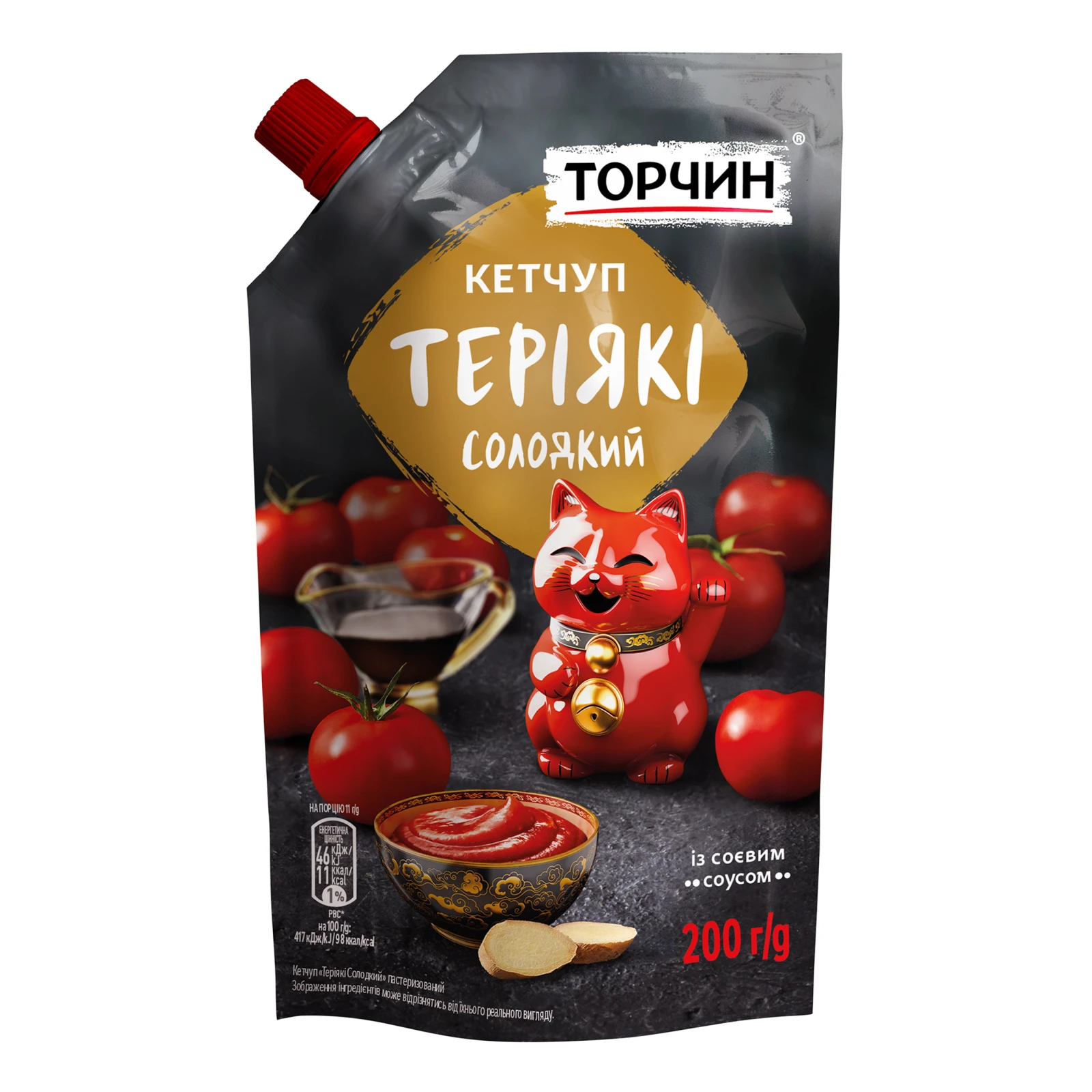 Кетчуп Торчин Теріякі солодкий пастеризований 200г