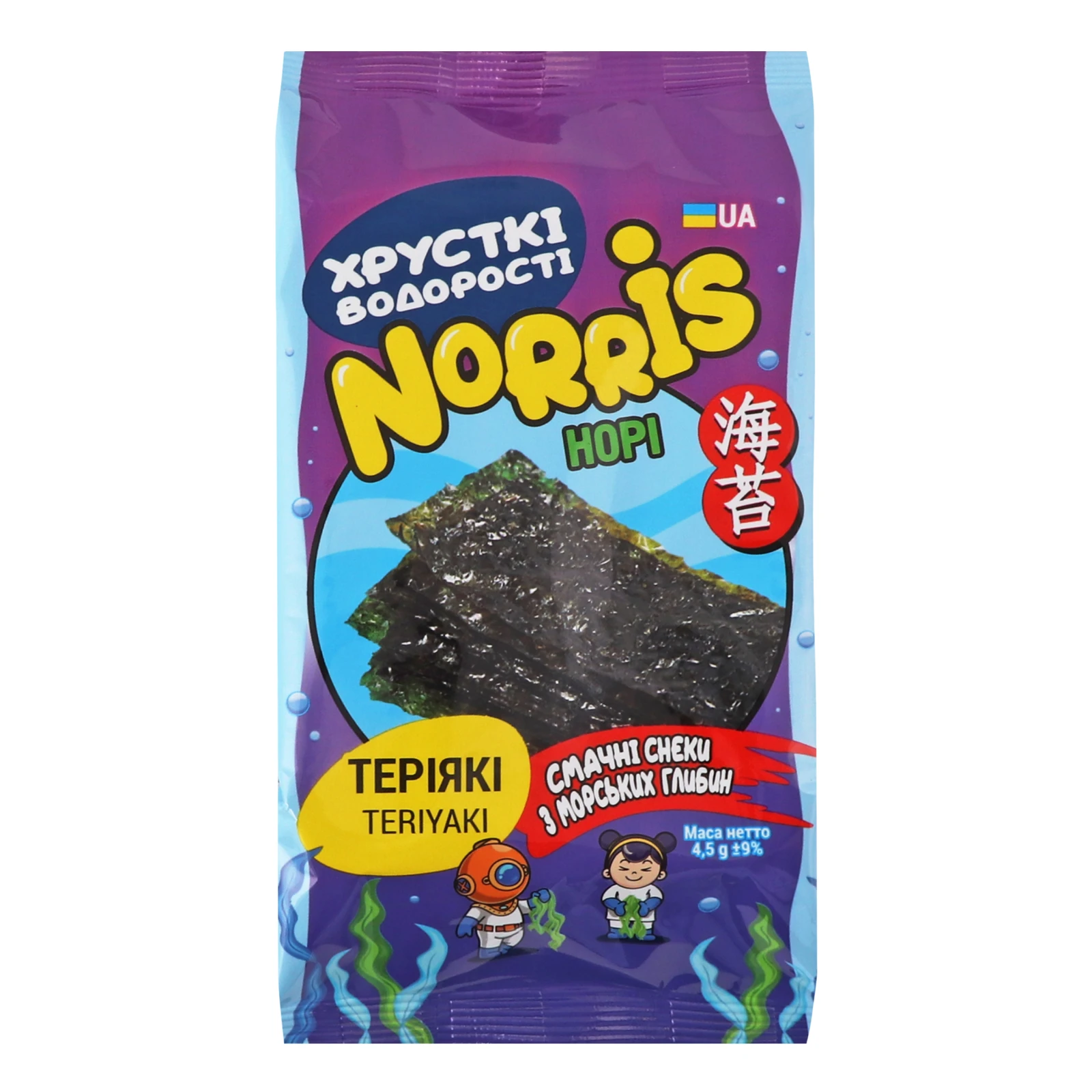 Снеки норі Norris хрусткі водорості Теріякі 4.5г