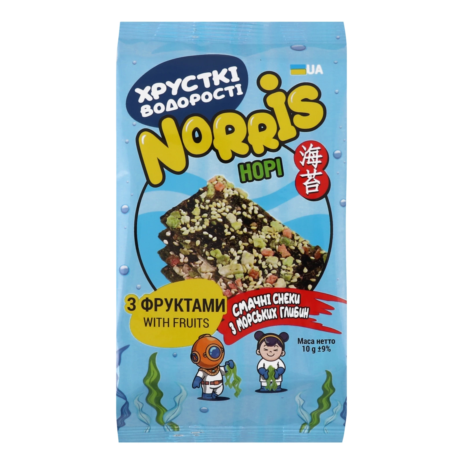 Хрусткі водорості Norris Норі з фруктами 10г Фото №:1