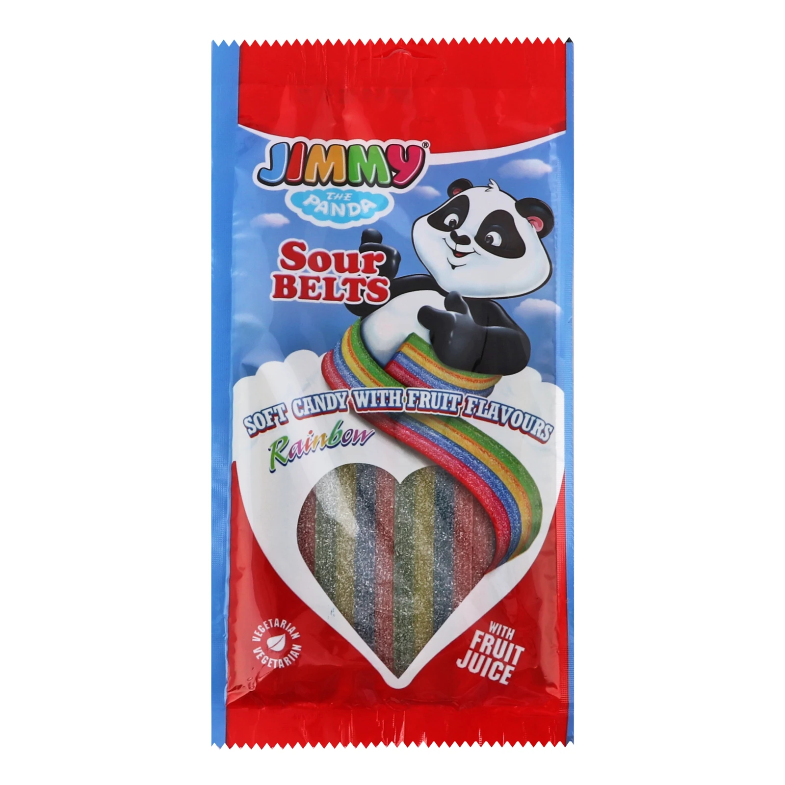 Мармелад жувальний Jimmy Sour belts кислий з фруктовим смаком 75г Фото навігації №:1