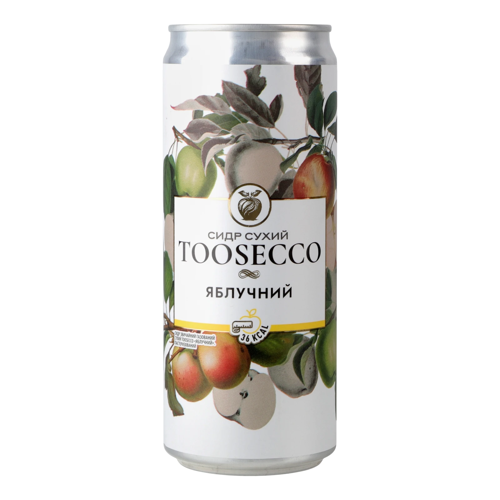 Сидр Toosecco звичайний сухий газований пастеризований Яблучний 5% 330мл Фото №:1