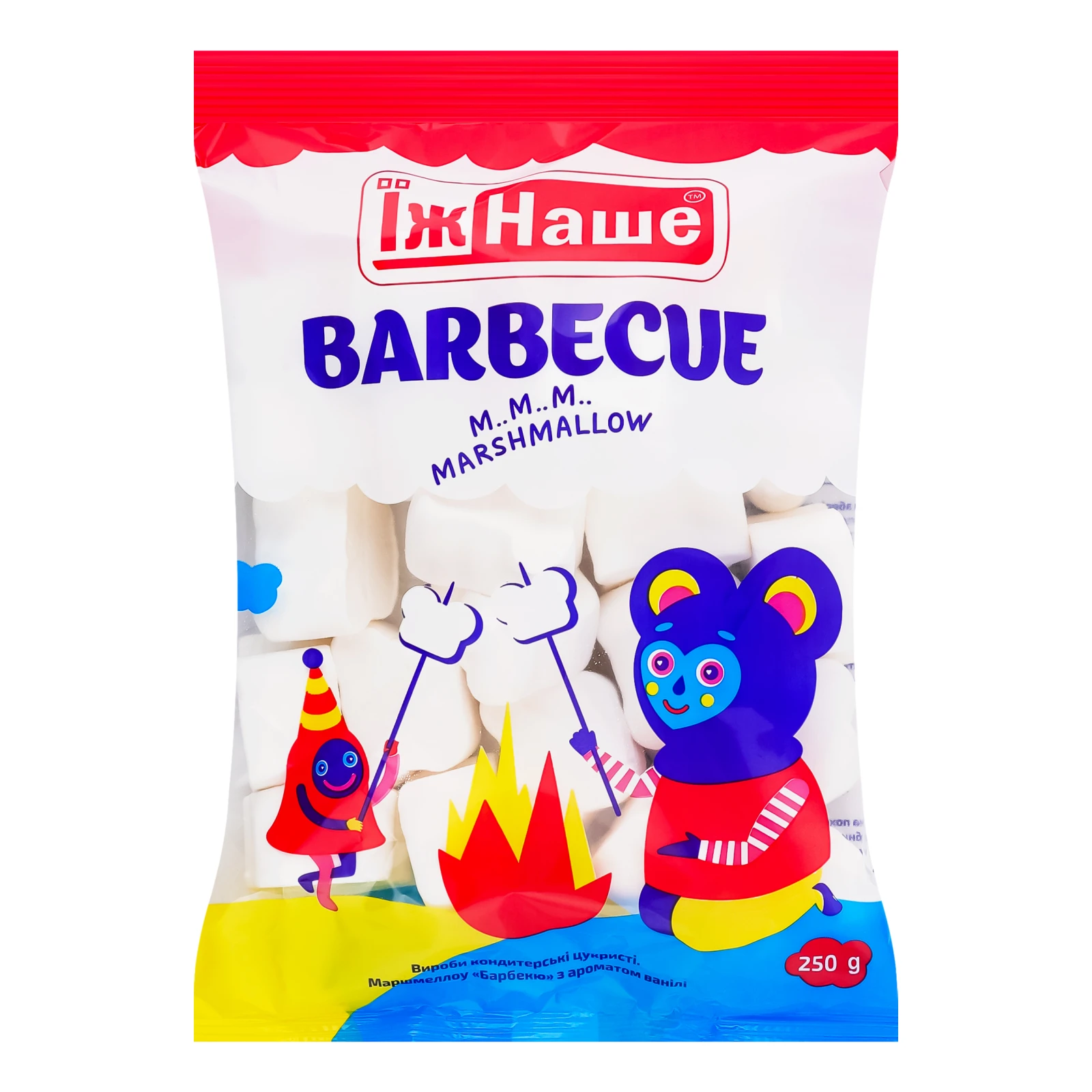 Маршмелоу ЇжНаше Барбекю з ароматом ванілі 250г Фото №:1