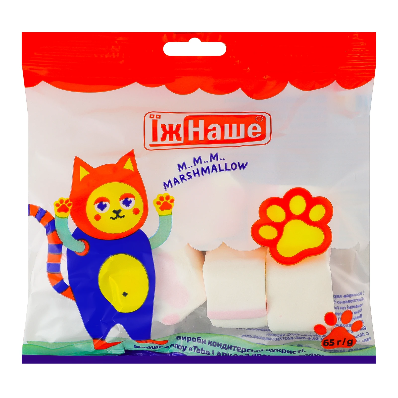 Маршмелоу ЇжНаше Taba Lapka з ароматом полуниці 65г Фото №:1